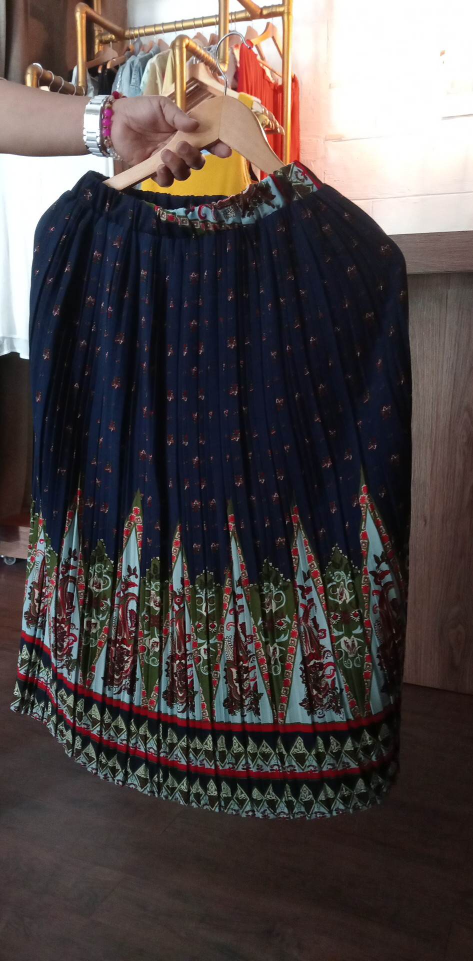Astec Pleated Midi Skirt