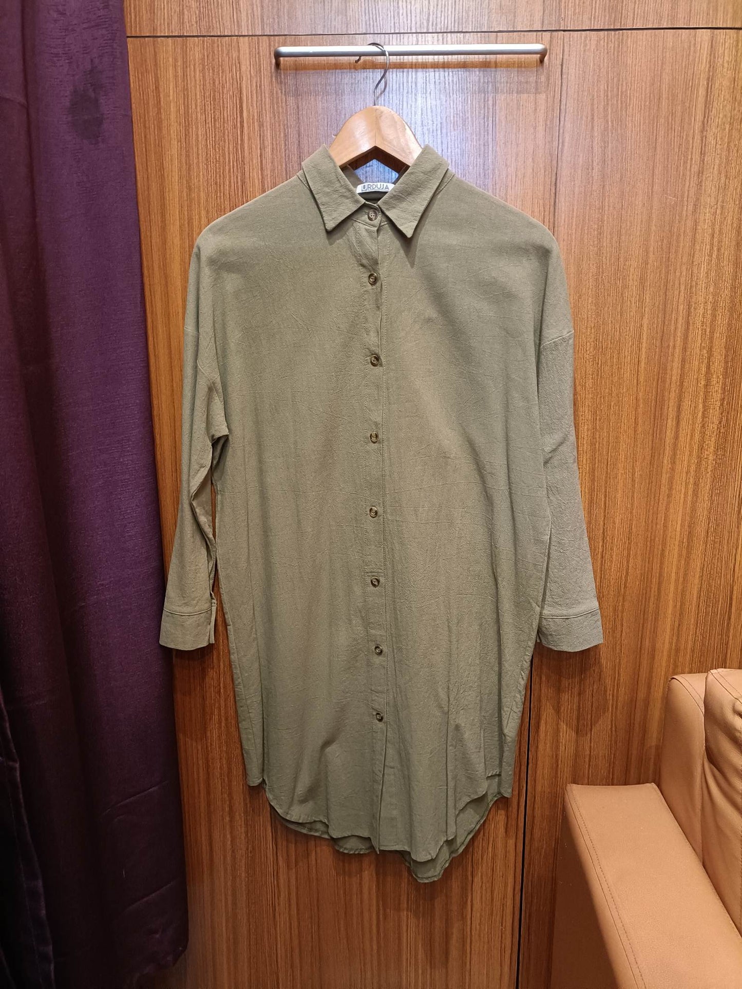 Long Canvas Button-Down Polo/Dress