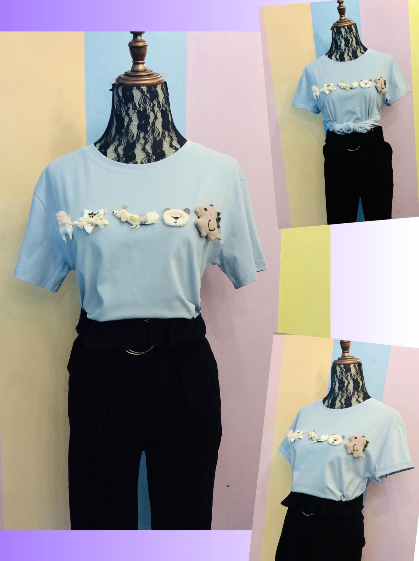 Horsey, Star, dog, bear and Dino Tee