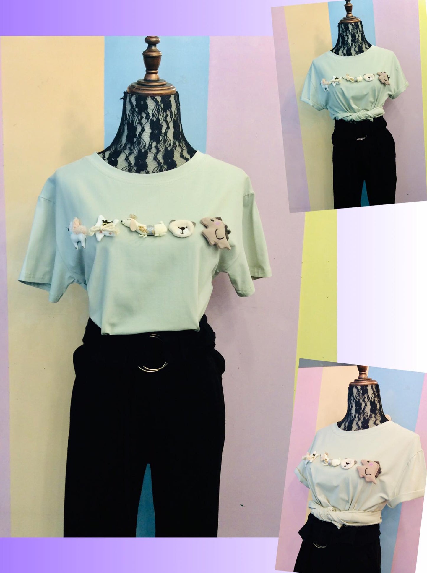 Horsey, Star, dog, bear and Dino Tee