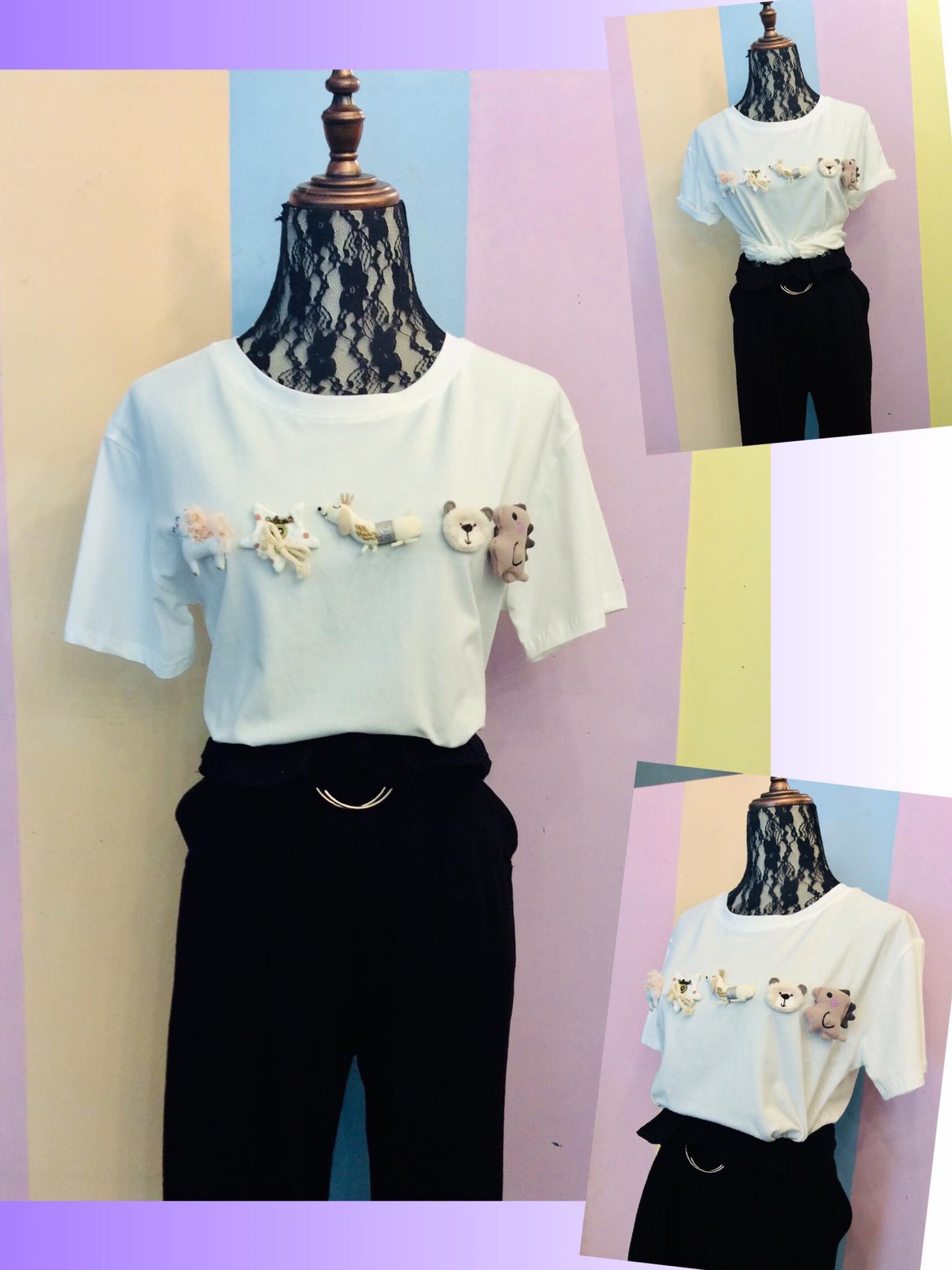 Horsey, Star, dog, bear and Dino Tee