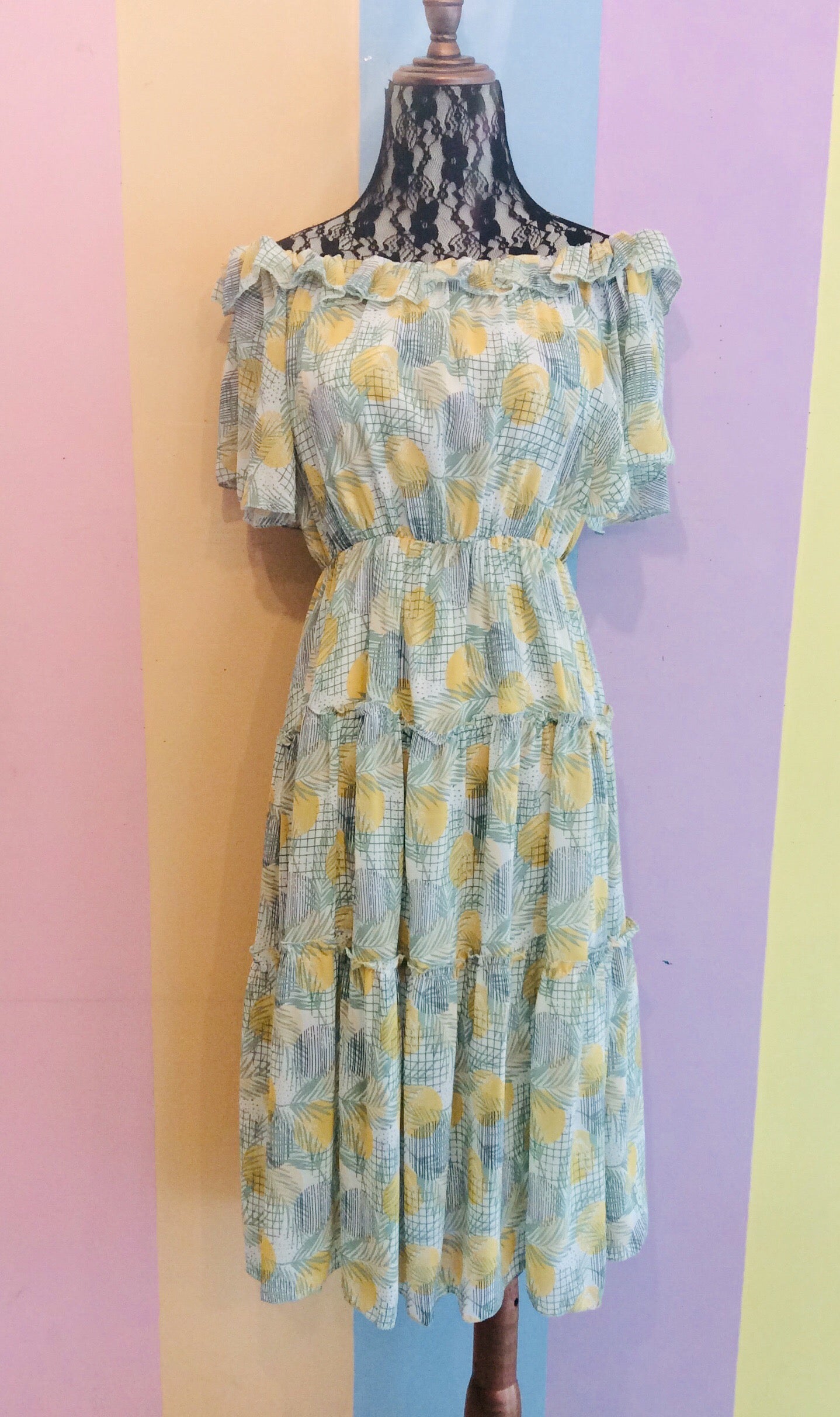 Two-Way Sabrina Layered Maxi Chiffon Dress