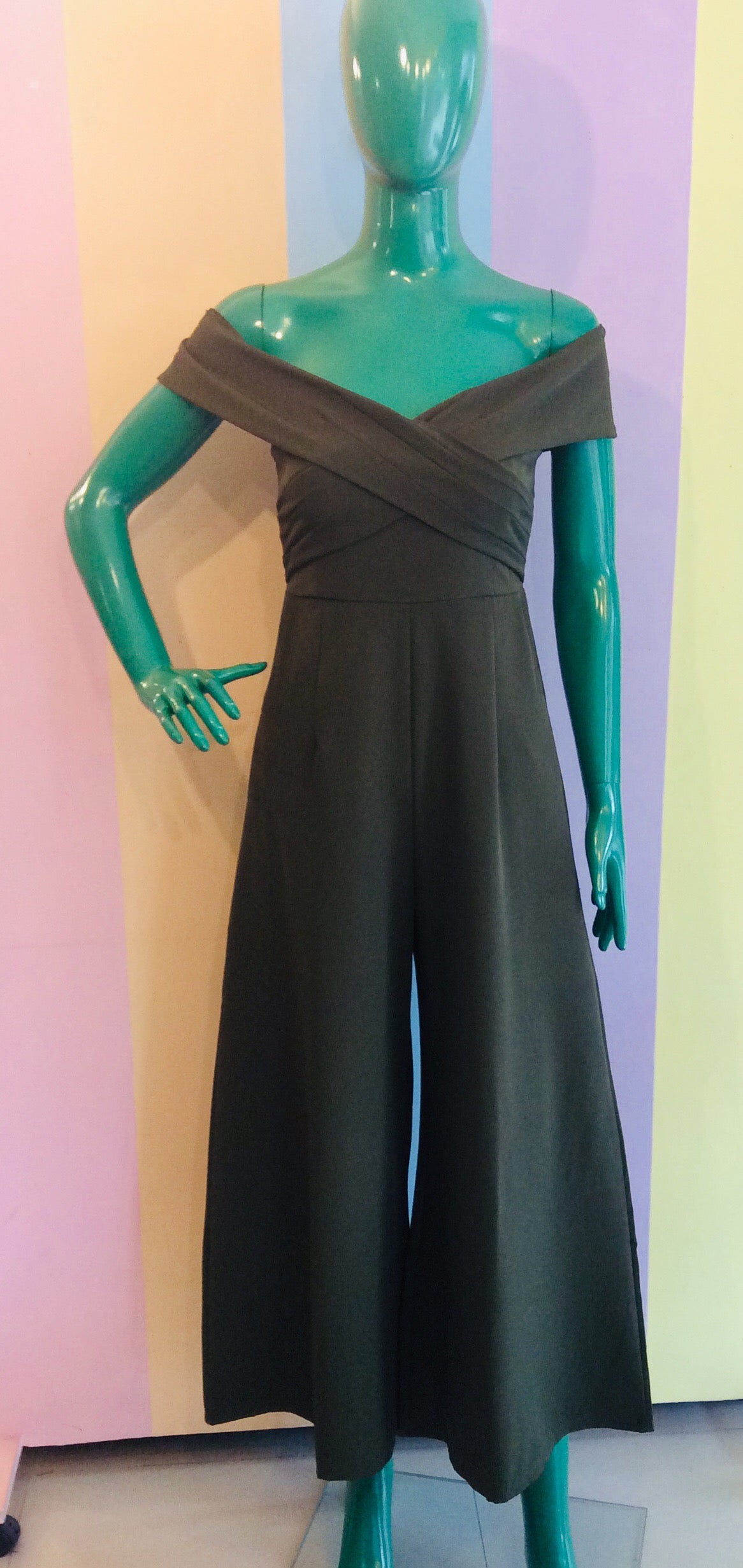 Sabrina Crisscross Jumpsuit w/ Wide Leg Pants & Pockets