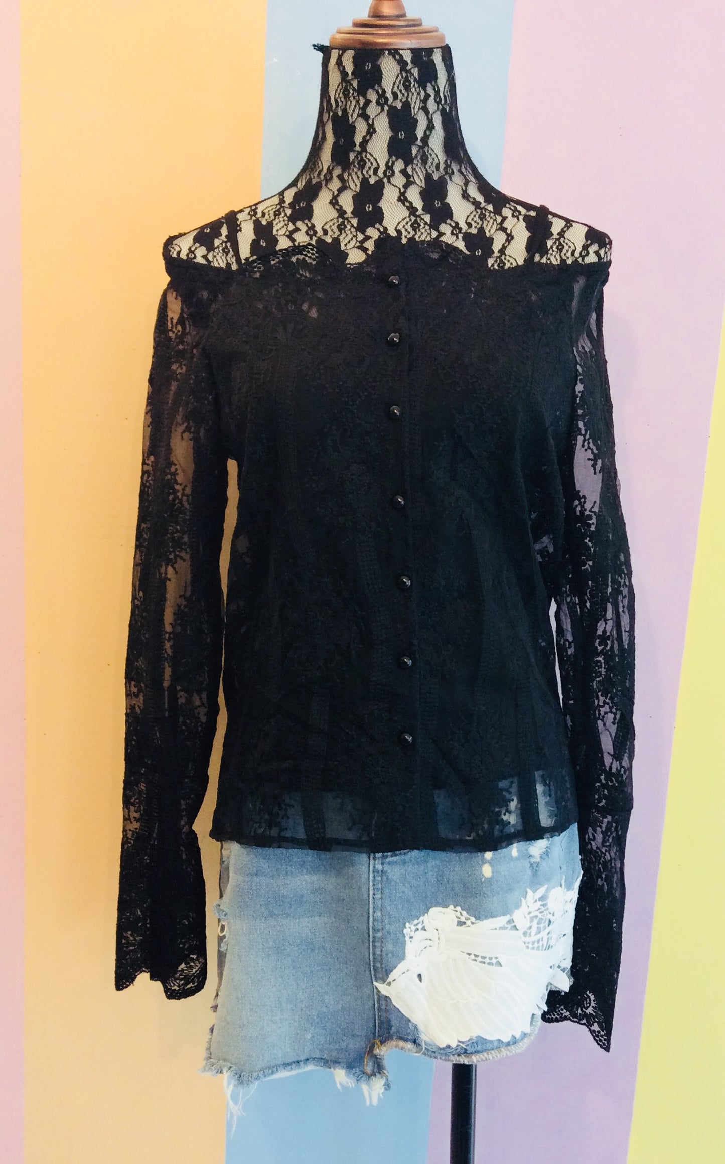 Formal Full Sleeve Lacy Barong w/ Pearls Buttons w / Inner