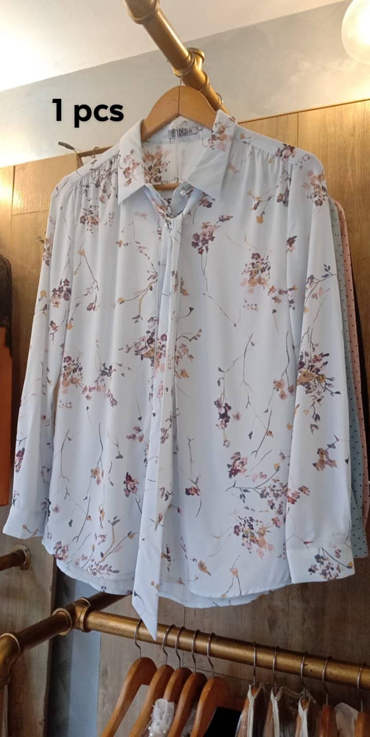 Floral Long Sleeves with neck tie...