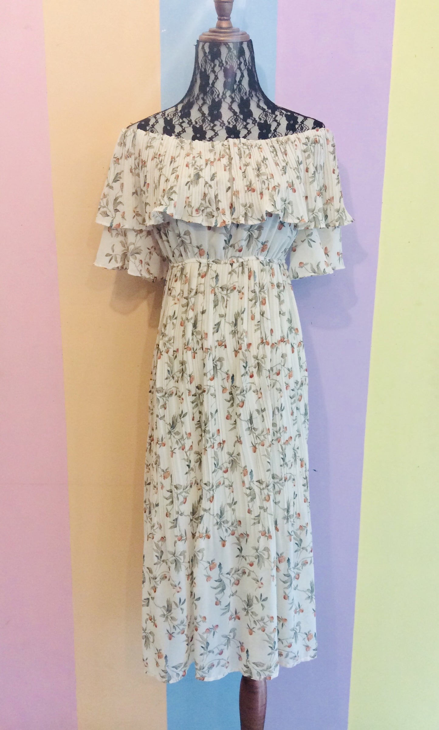 Floral Sabrina Pleated Maxi Dress