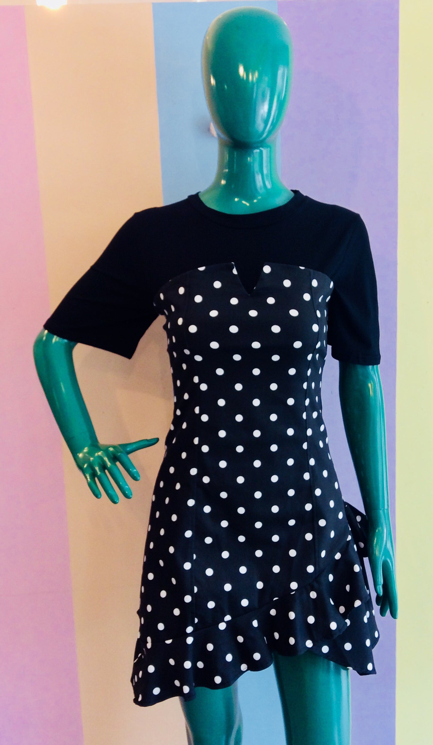 Tee & Polka Tube Combo 2-Piece Dress Set