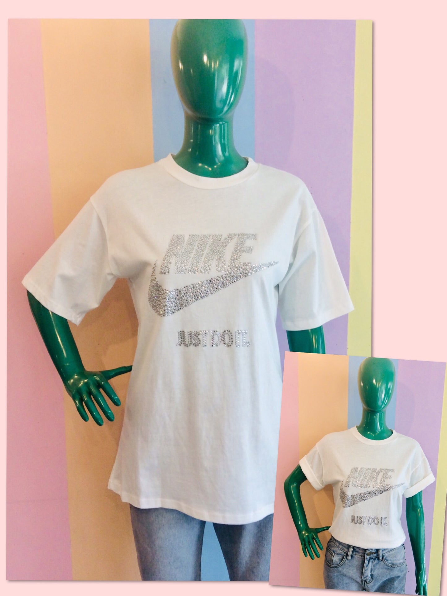 Glittery Oversize Nike Logo Tee...