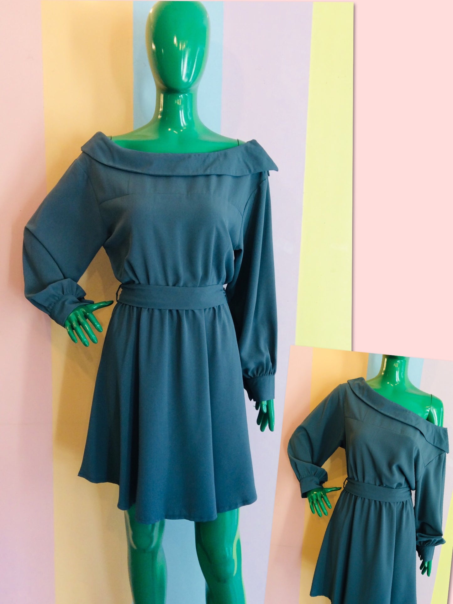 Plain Full Sleeve Sailor Dress w/ Belt