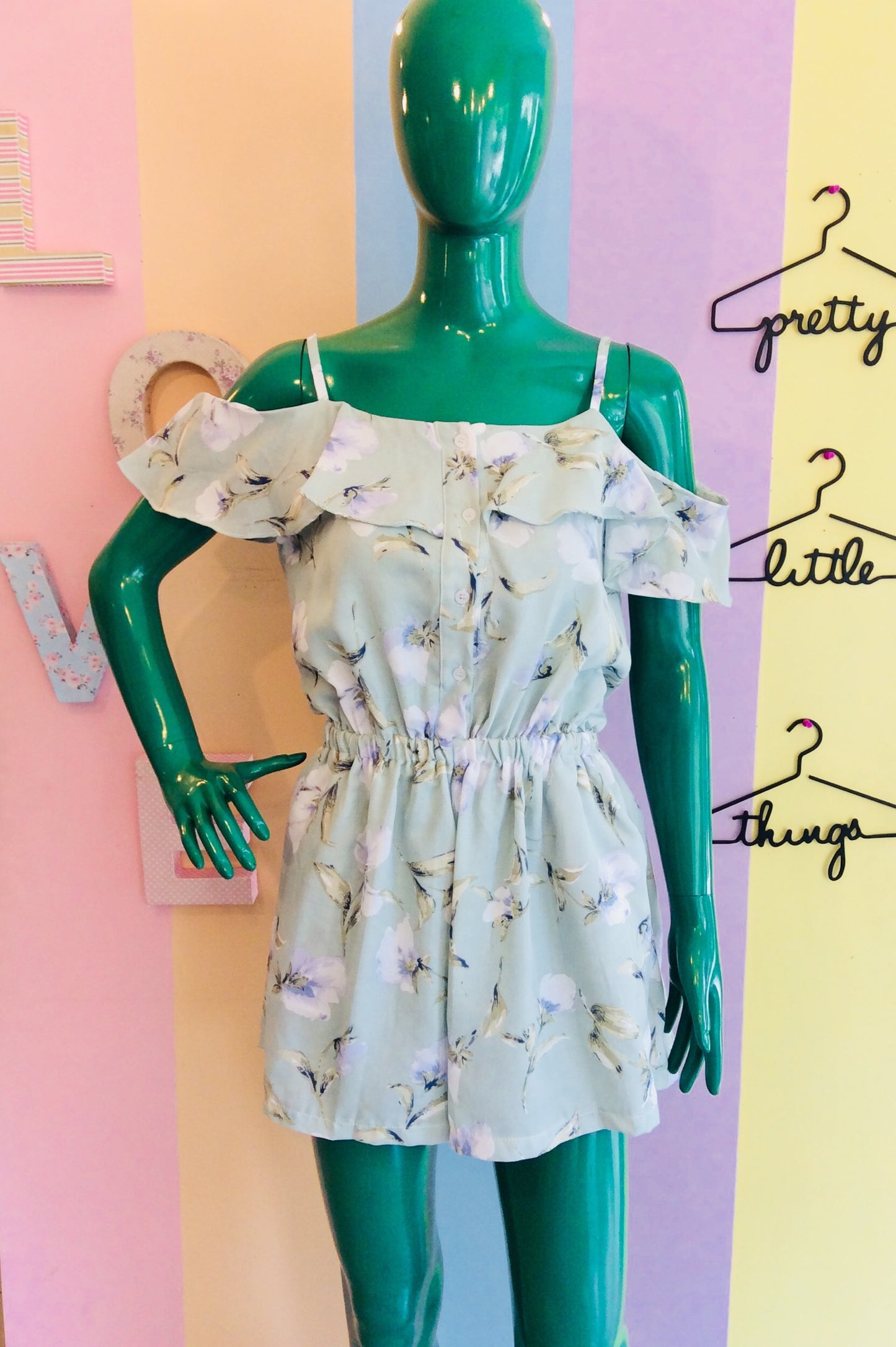 Floral Pale Spag/Off-Shoulder Romper '22