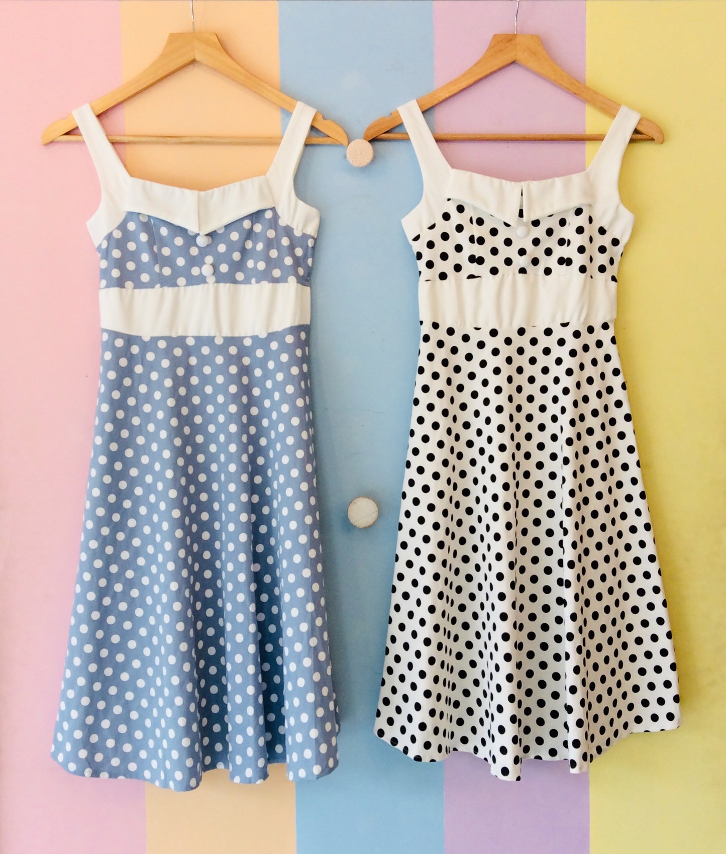 Barbic Short Dress in Polka Dots w/ Adjustable Multi-way Straps
