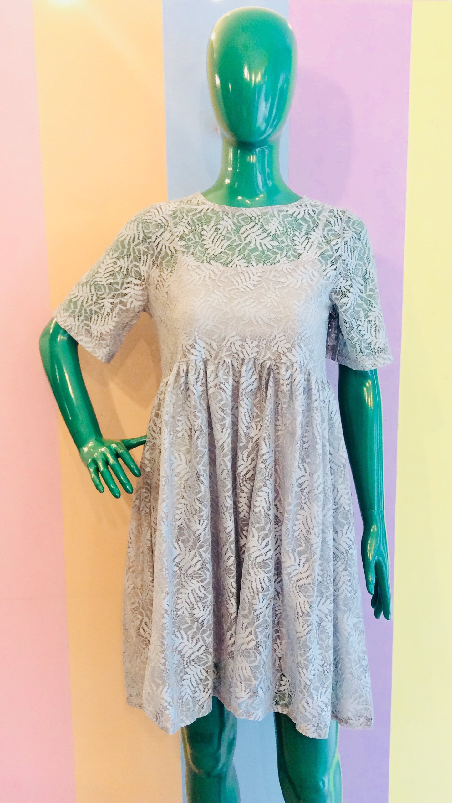 High Quality Lacy Short Sleeve Dress w/ Inner Spag Dress