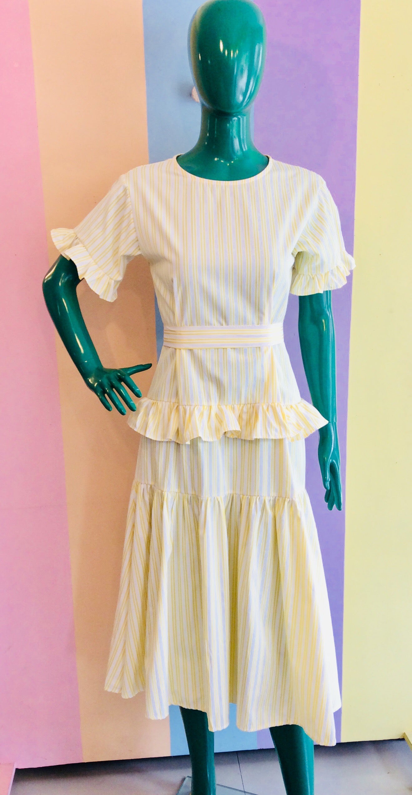 Stripe Maxi Dress w/ Ruffles