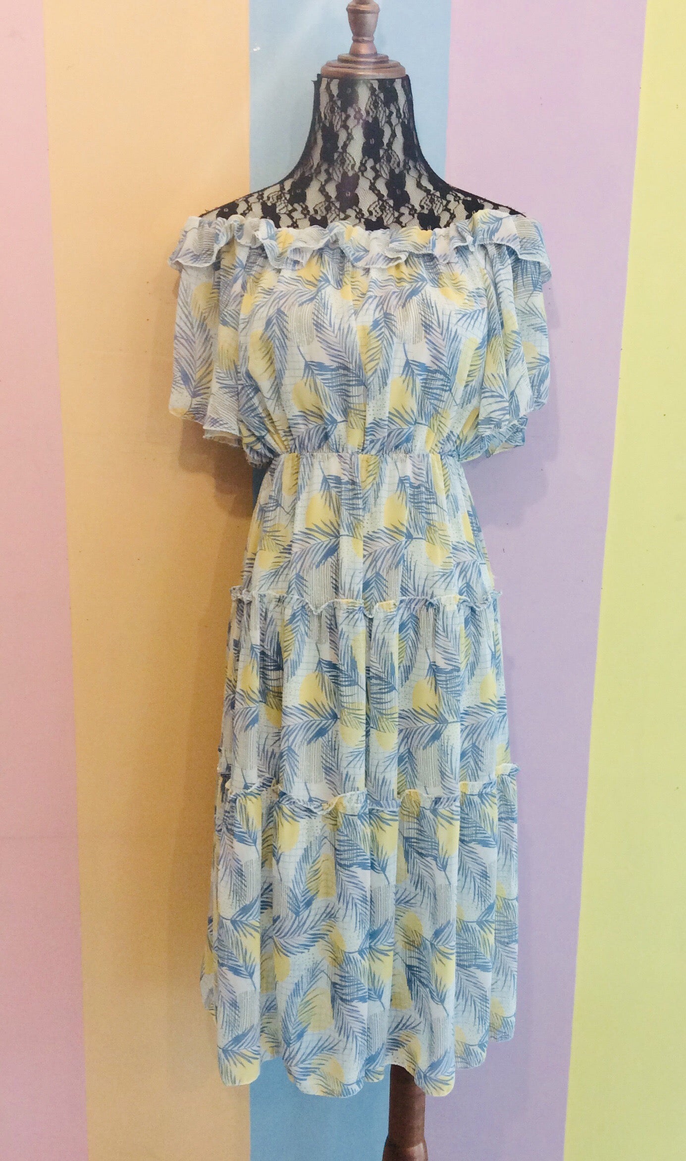Two-Way Sabrina Layered Maxi Chiffon Dress