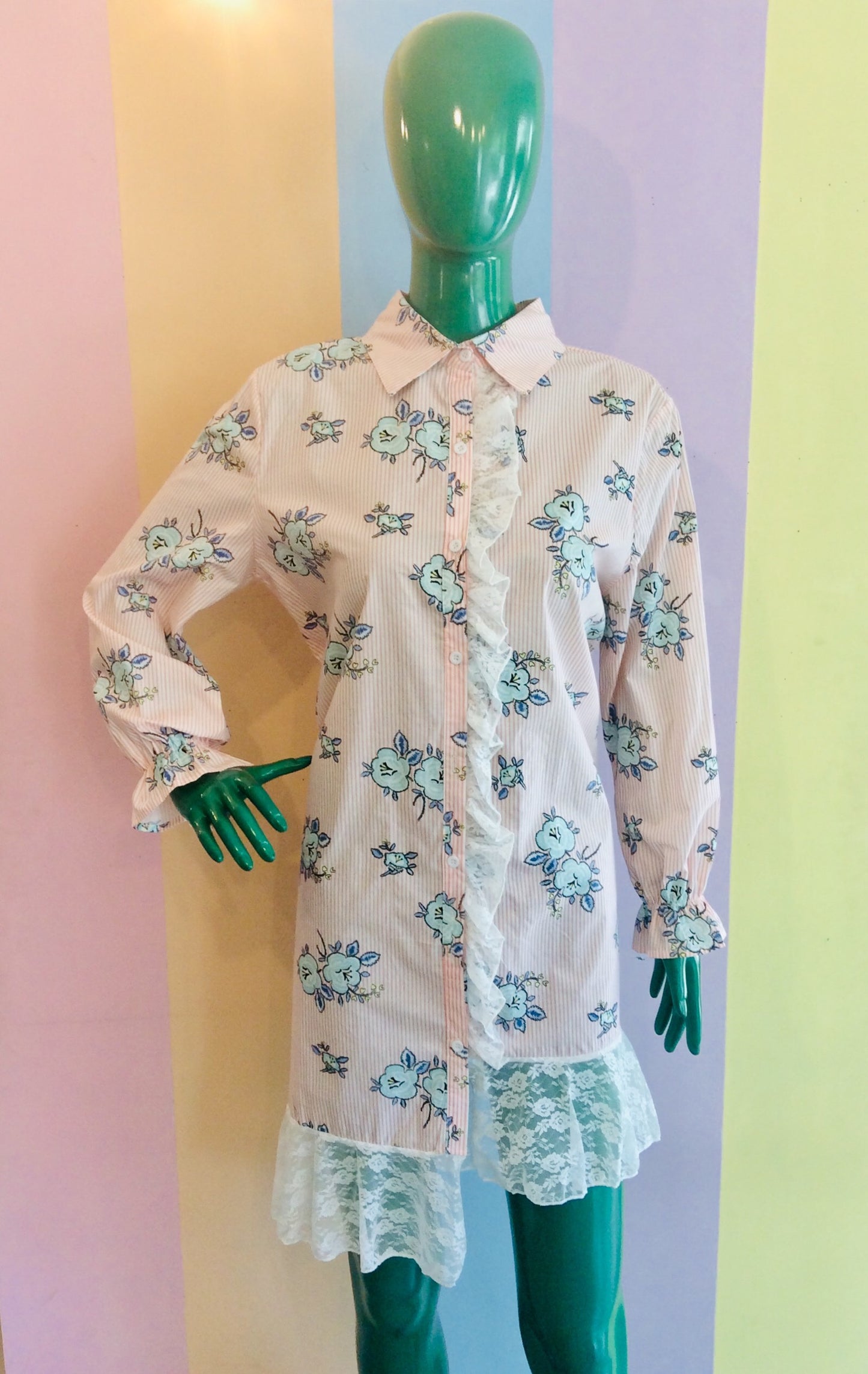 3-Way Floral & Lace Full Sleeve Polo/Dress