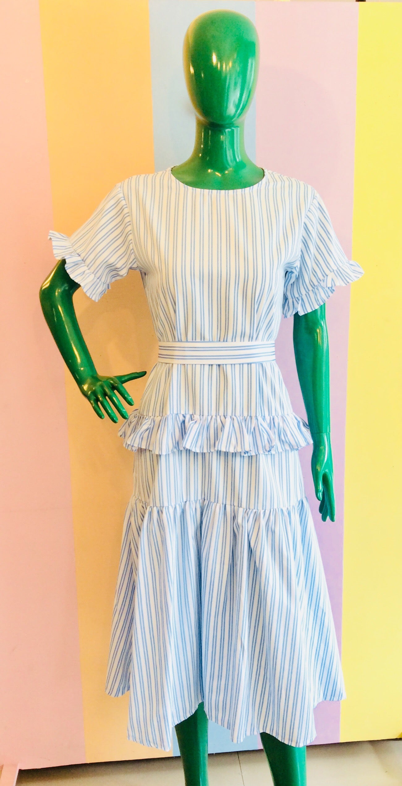 Stripe Maxi Dress w/ Ruffles