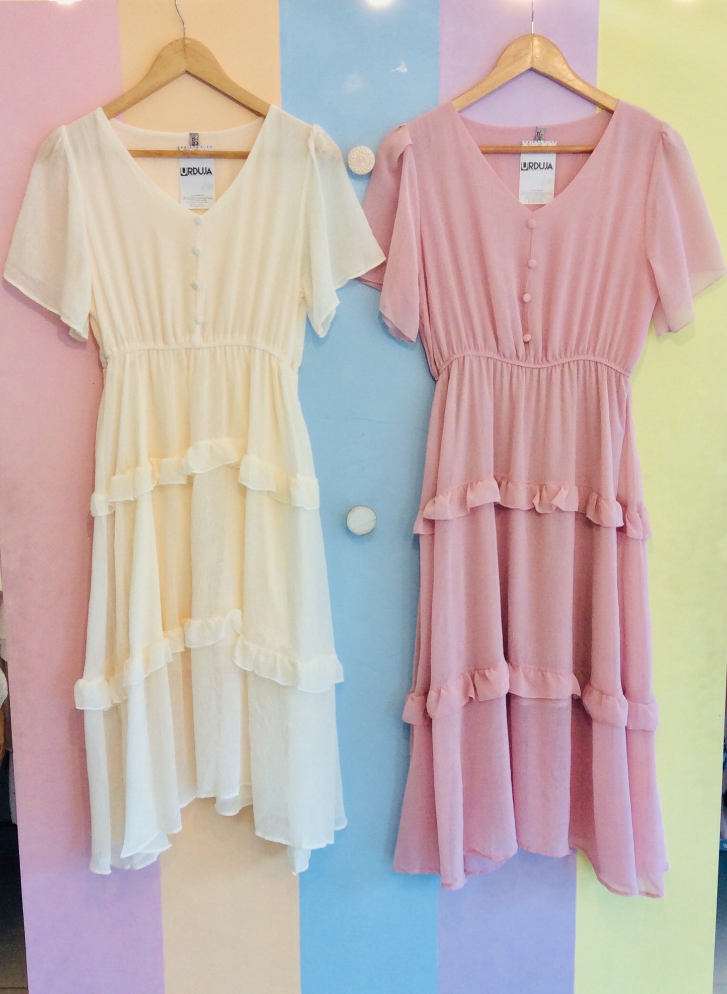 Plain Salsa Crumpled Chiffon Maxi Dress