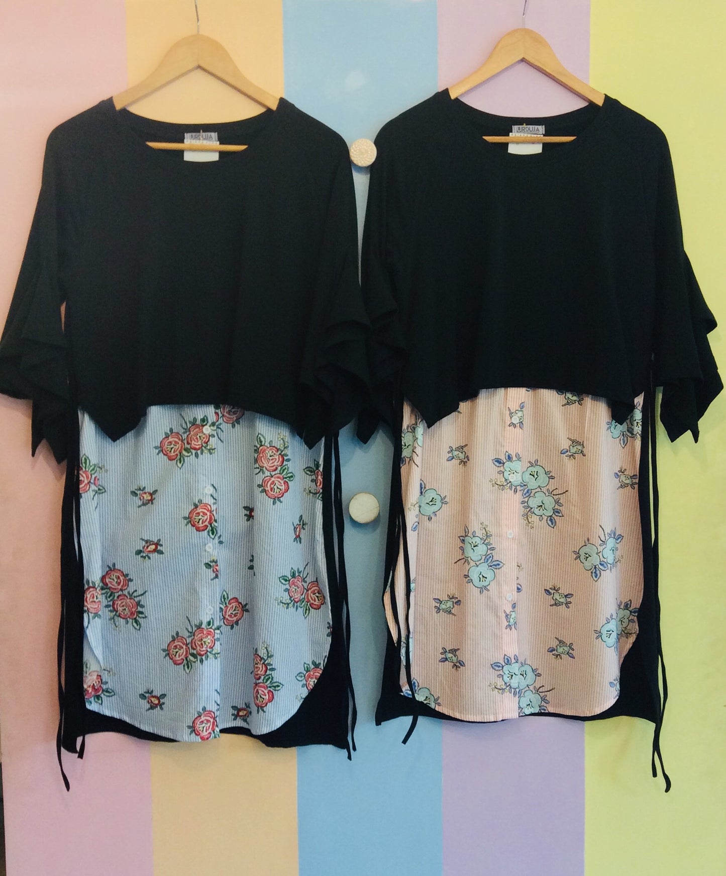 Cotton 3/4's Attached to an illusion Button-Down Dress