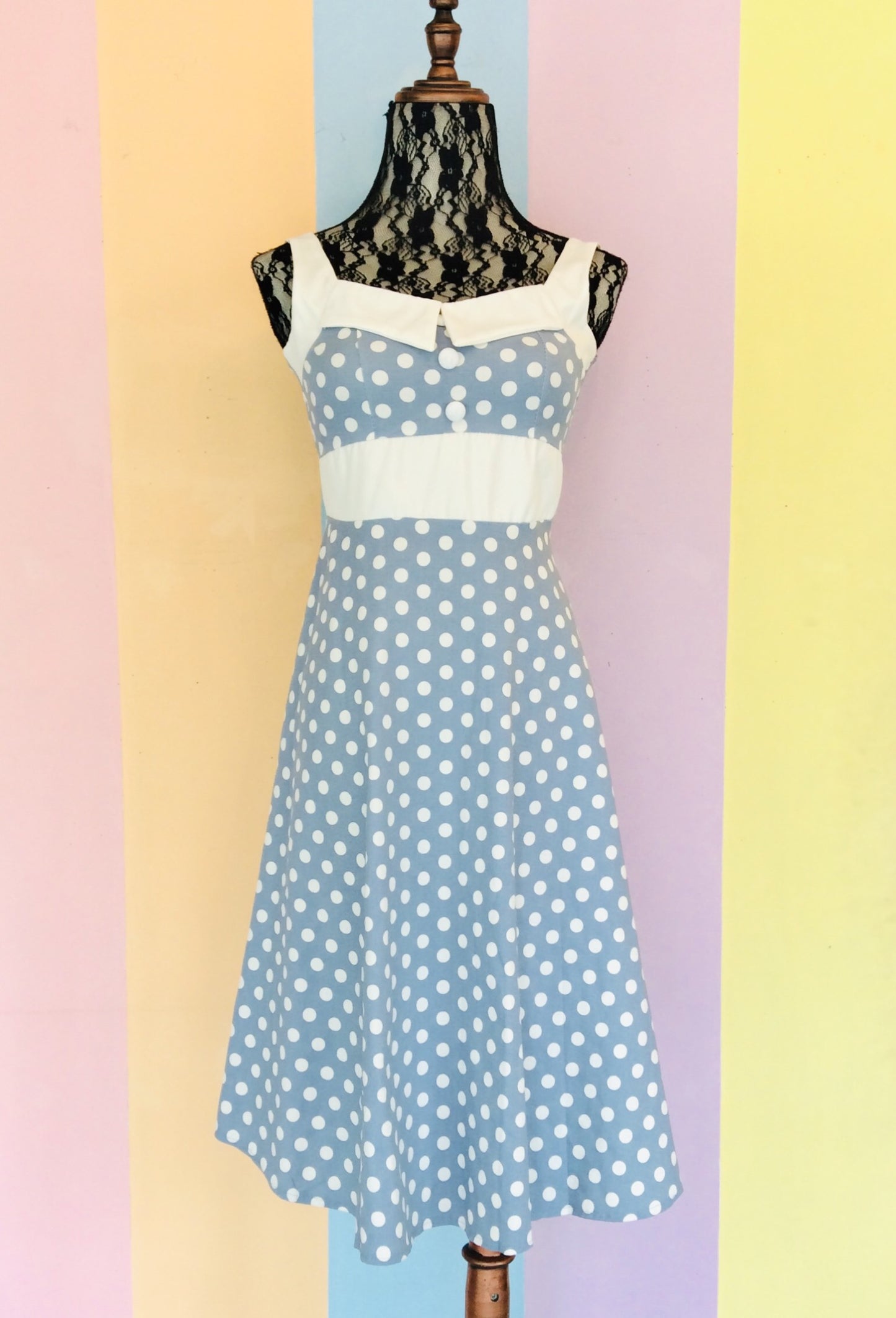Barbic Short Dress in Polka Dots w/ Adjustable Multi-way Straps