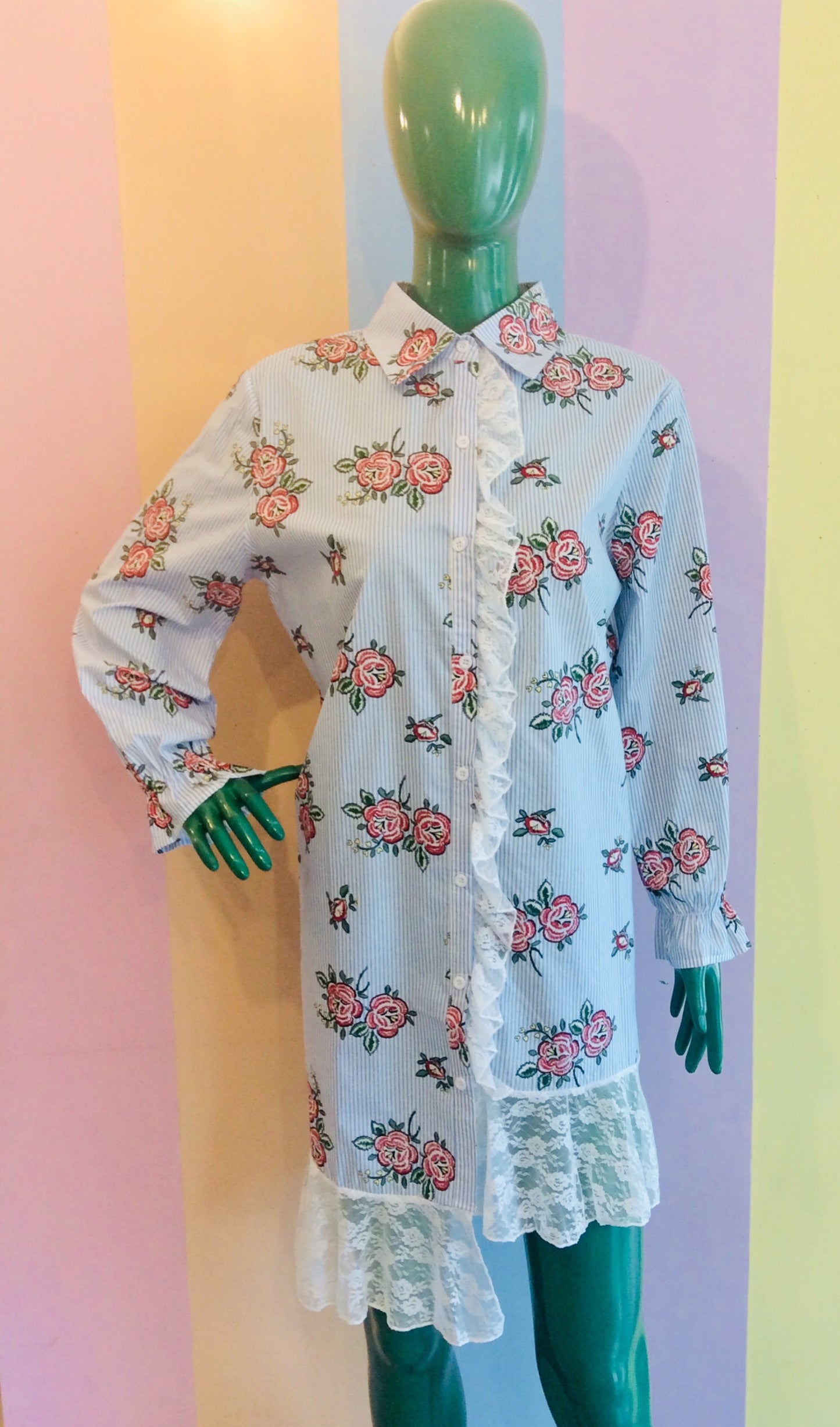 3-Way Floral & Lace Full Sleeve Polo/Dress