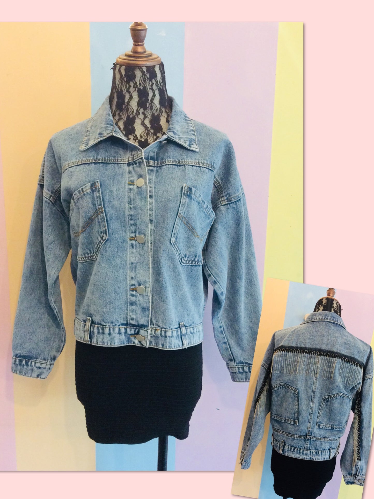 Rockstar Denim Button-Down Jacket w/ Upside-Down Jean Effect