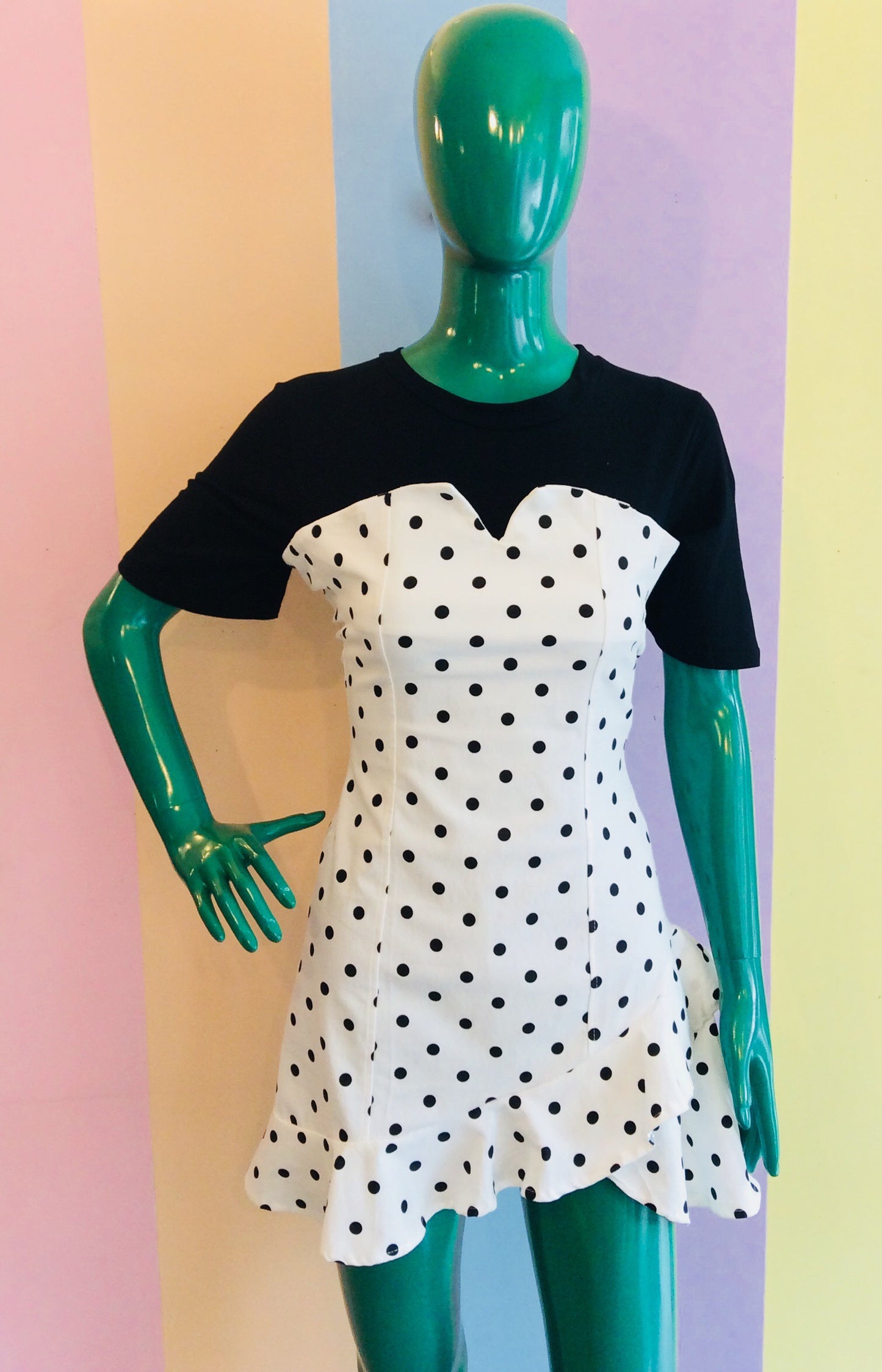 Tee & Polka Tube Combo 2-Piece Dress Set