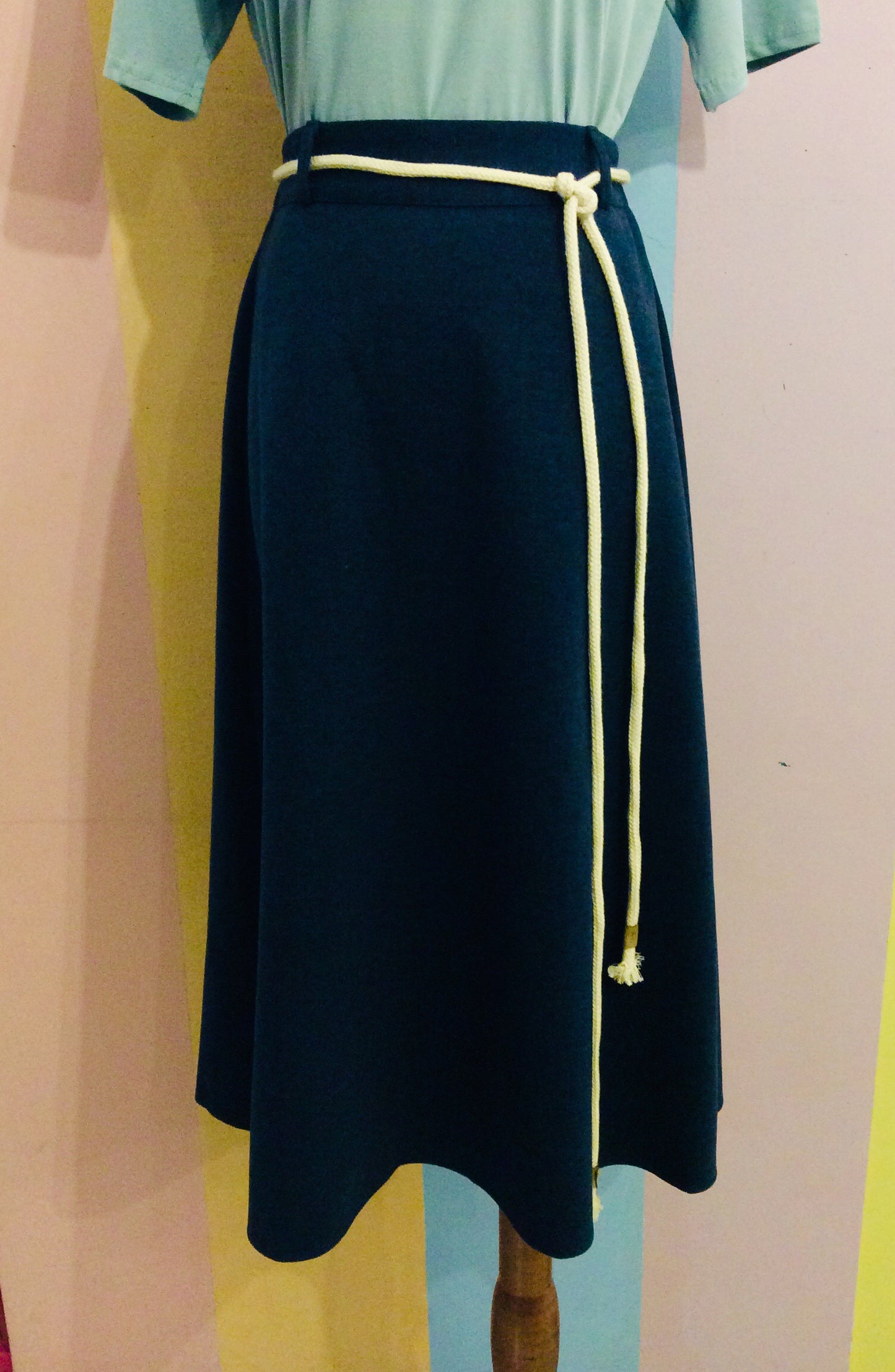 Plain Velvet Skirt w/ Canvas Belt
