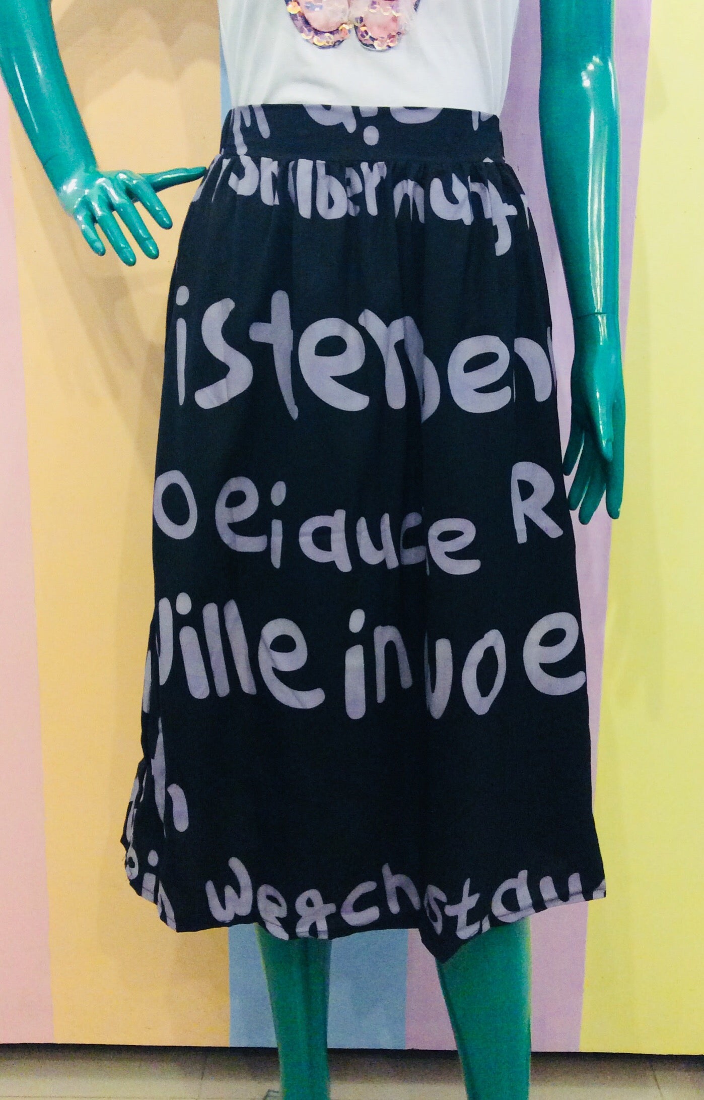 Elastic Letters Midi Skirt...