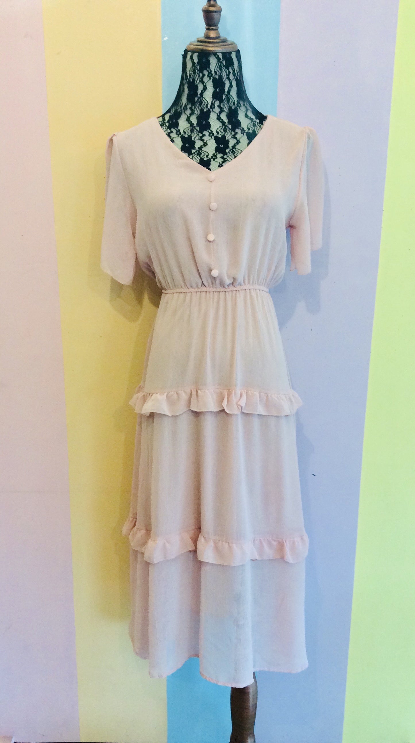 Plain Salsa Crumpled Chiffon Maxi Dress
