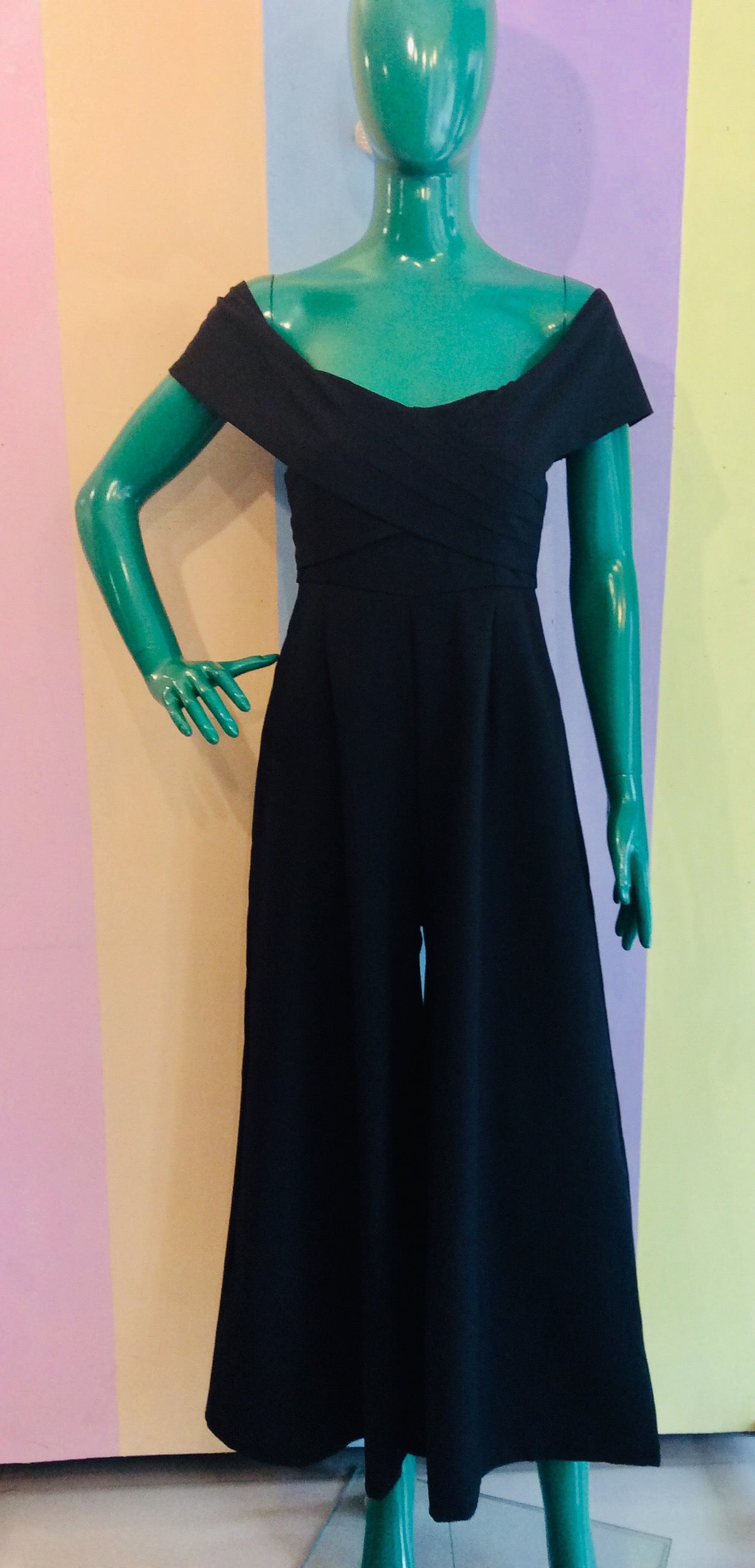 Sabrina Crisscross Jumpsuit w/ Wide Leg Pants & Pockets