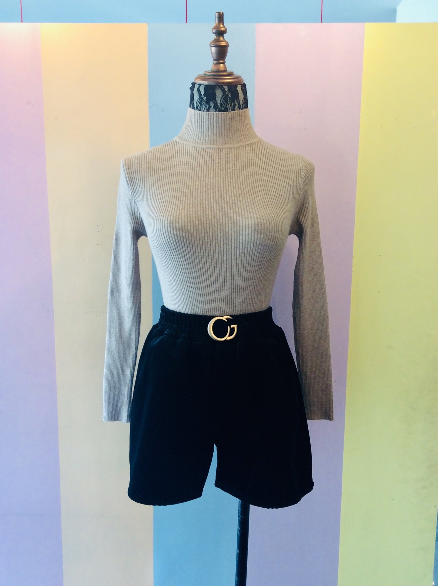Plain Turtle Neck Knitted Full Sleeves Top