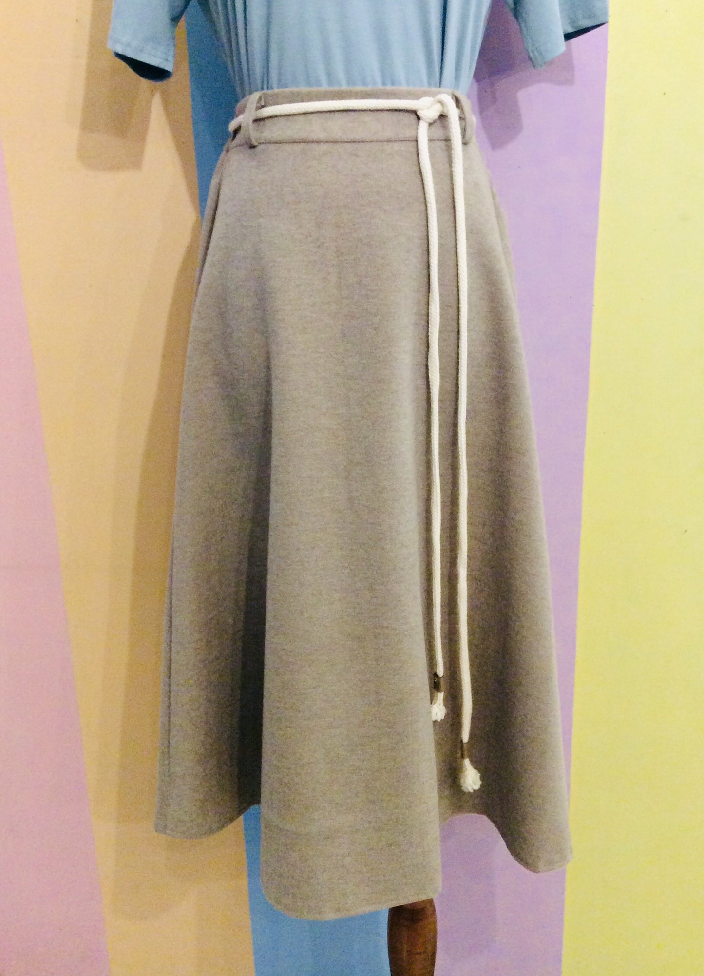 Plain Velvet Skirt w/ Canvas Belt
