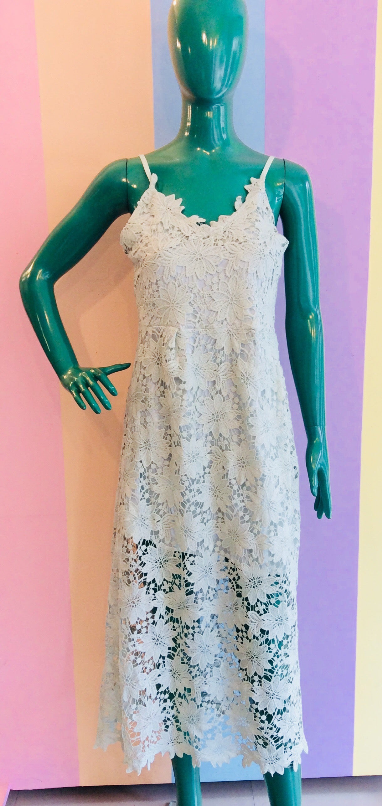 Spag Lacy Maxi A-Line Dress