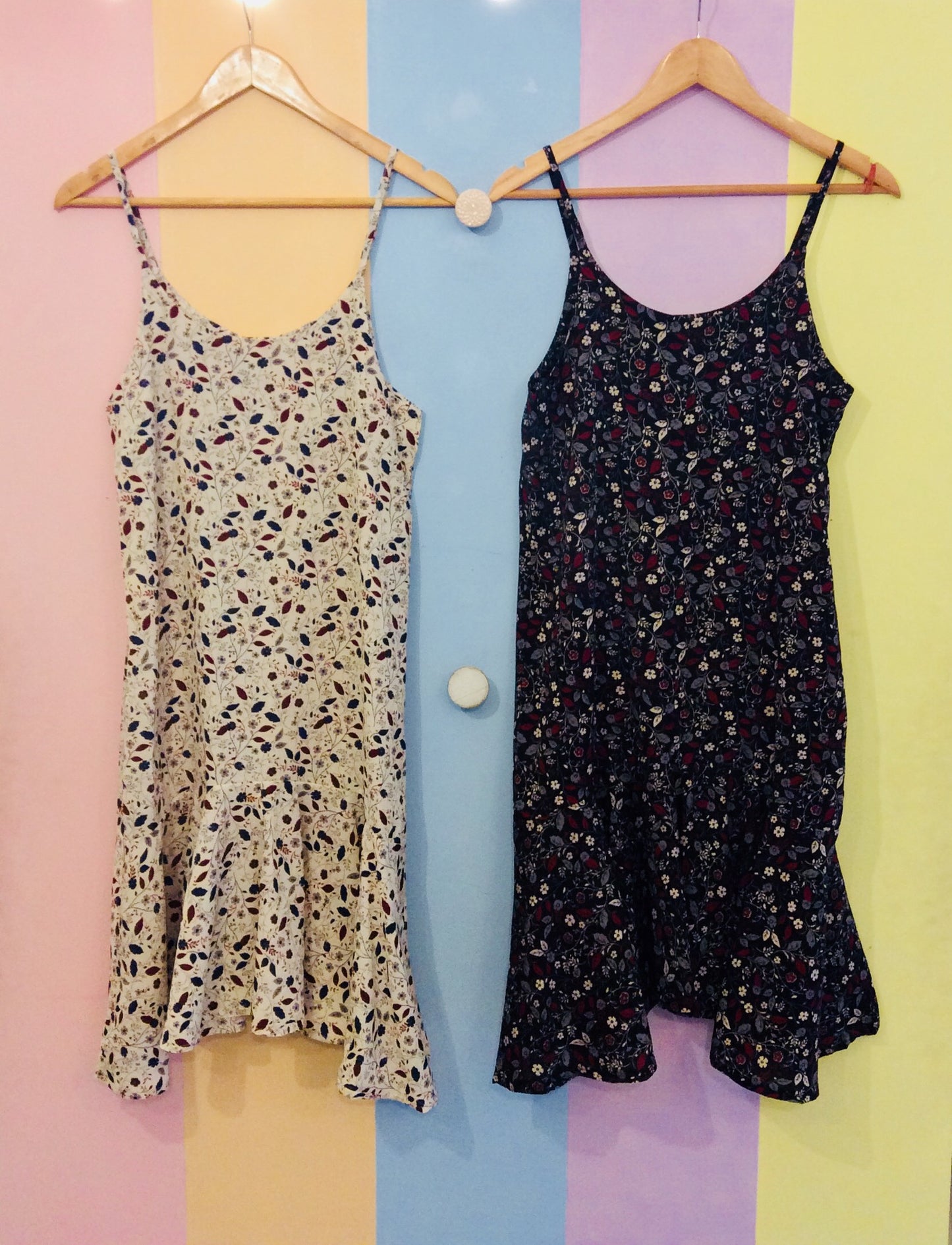 Floral Corduroy Spaghetti Mermaid Midi Dress
