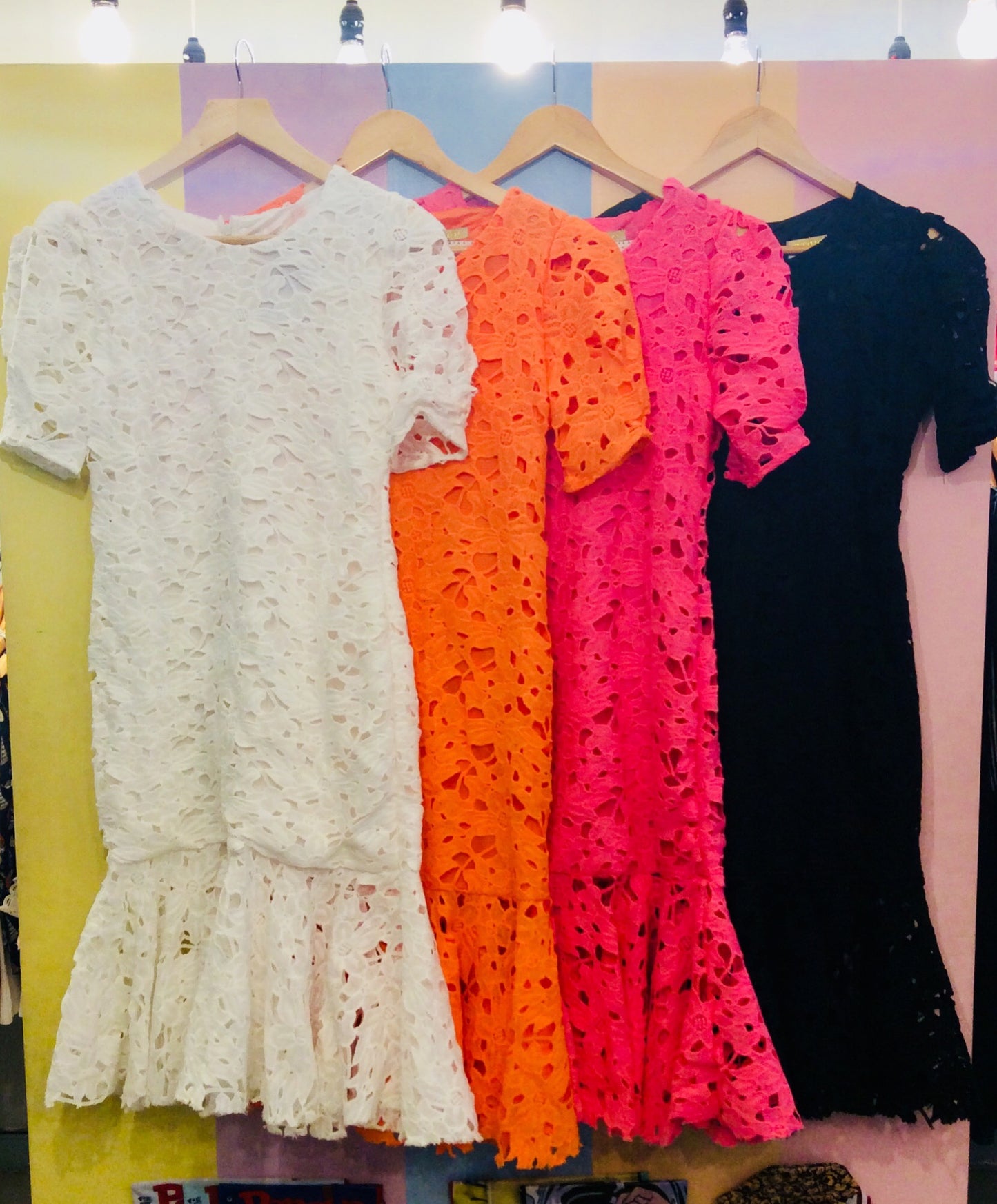 High Quality Lace Zip-Up Half Sleeve Maxi Dress w/ Semi Mermaid Skirt Bottom