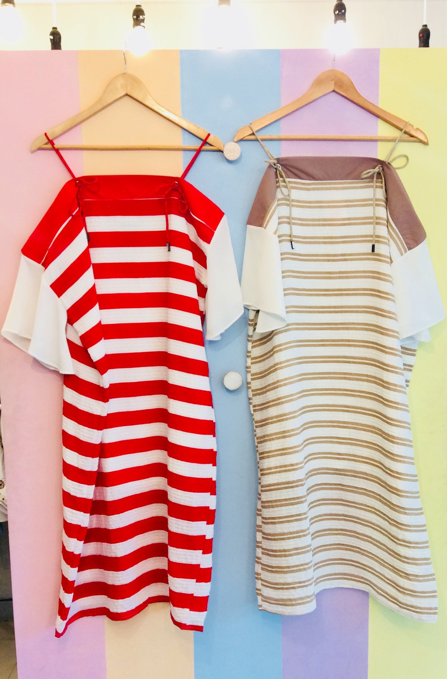 Stripe Sailor Maxi Dress w/ Shoe String..