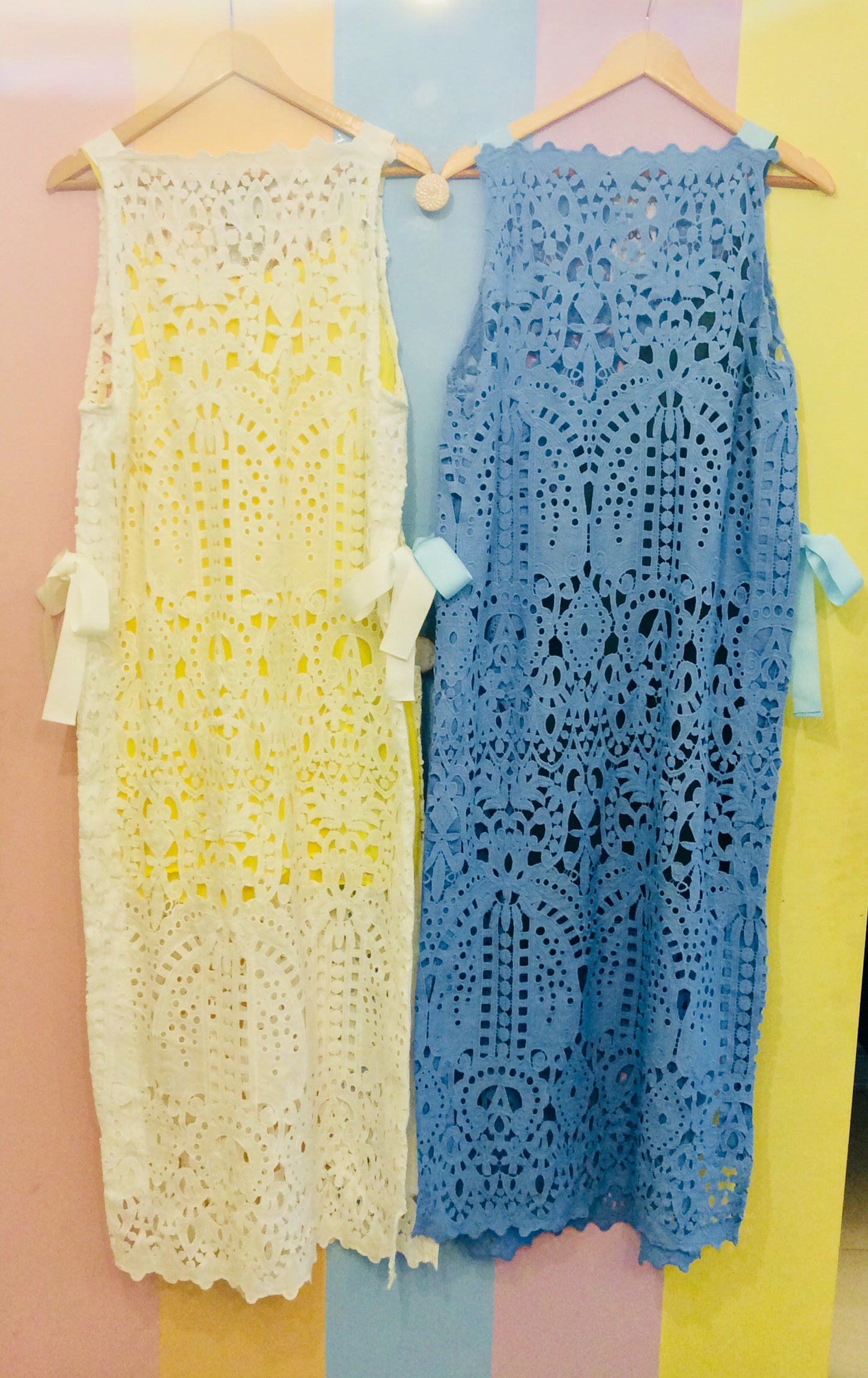 Two-Tone Lacy Overall Maxi w/ Mini Spag Chiffon Dress Inner