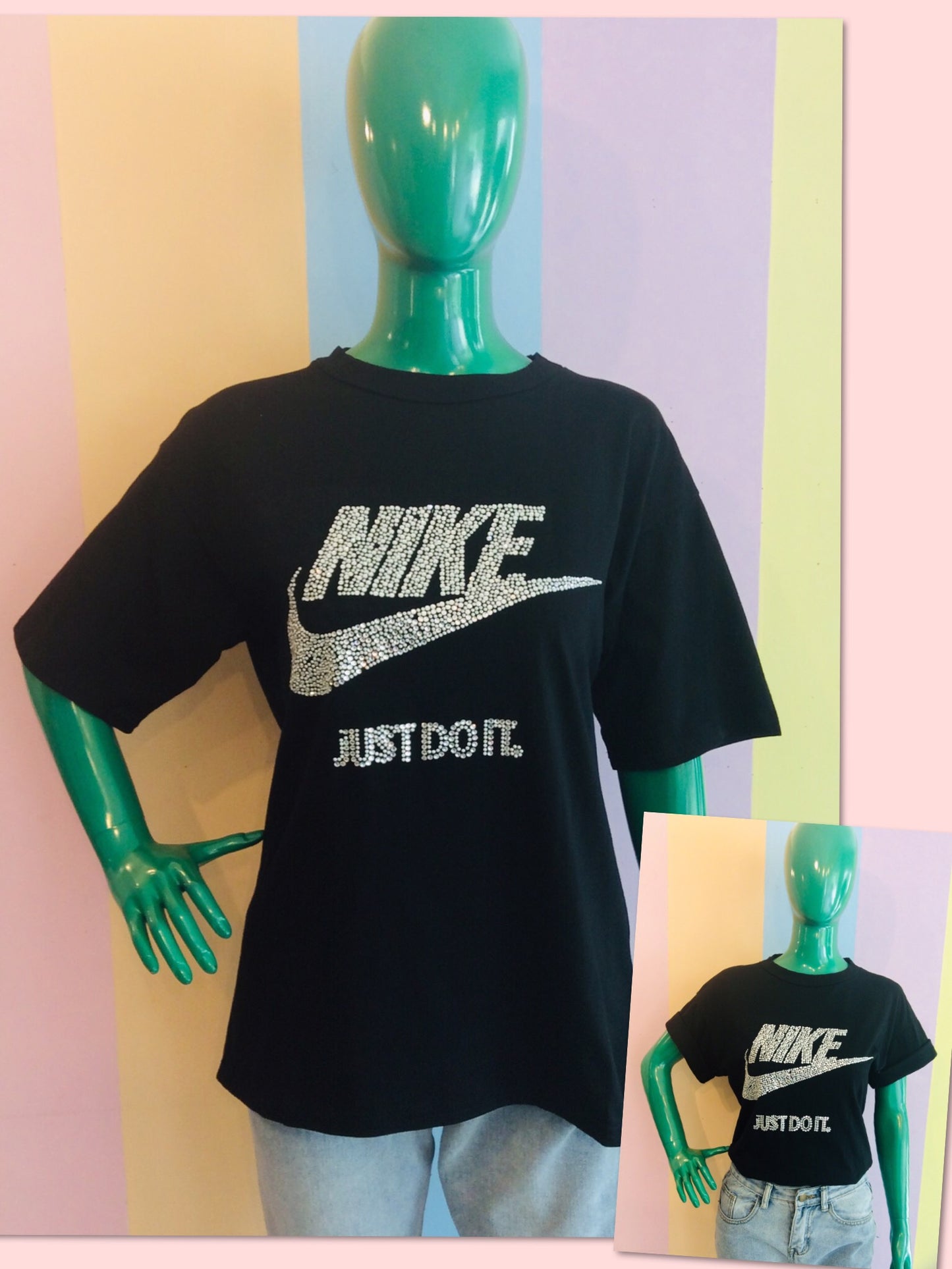 Glittery Oversize Nike Logo Tee...