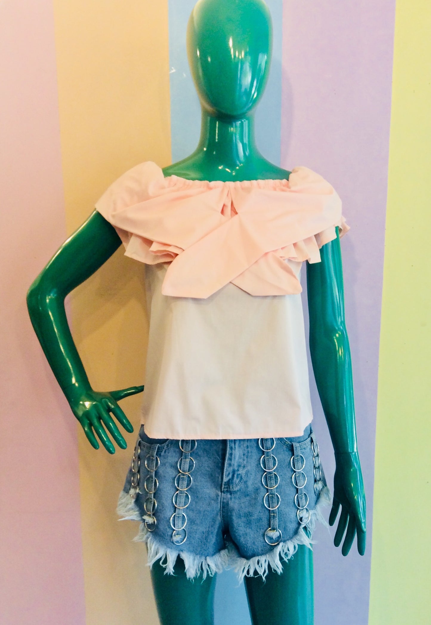 High Quality Plain Sabrina Top w/ Sailor-Type Bow