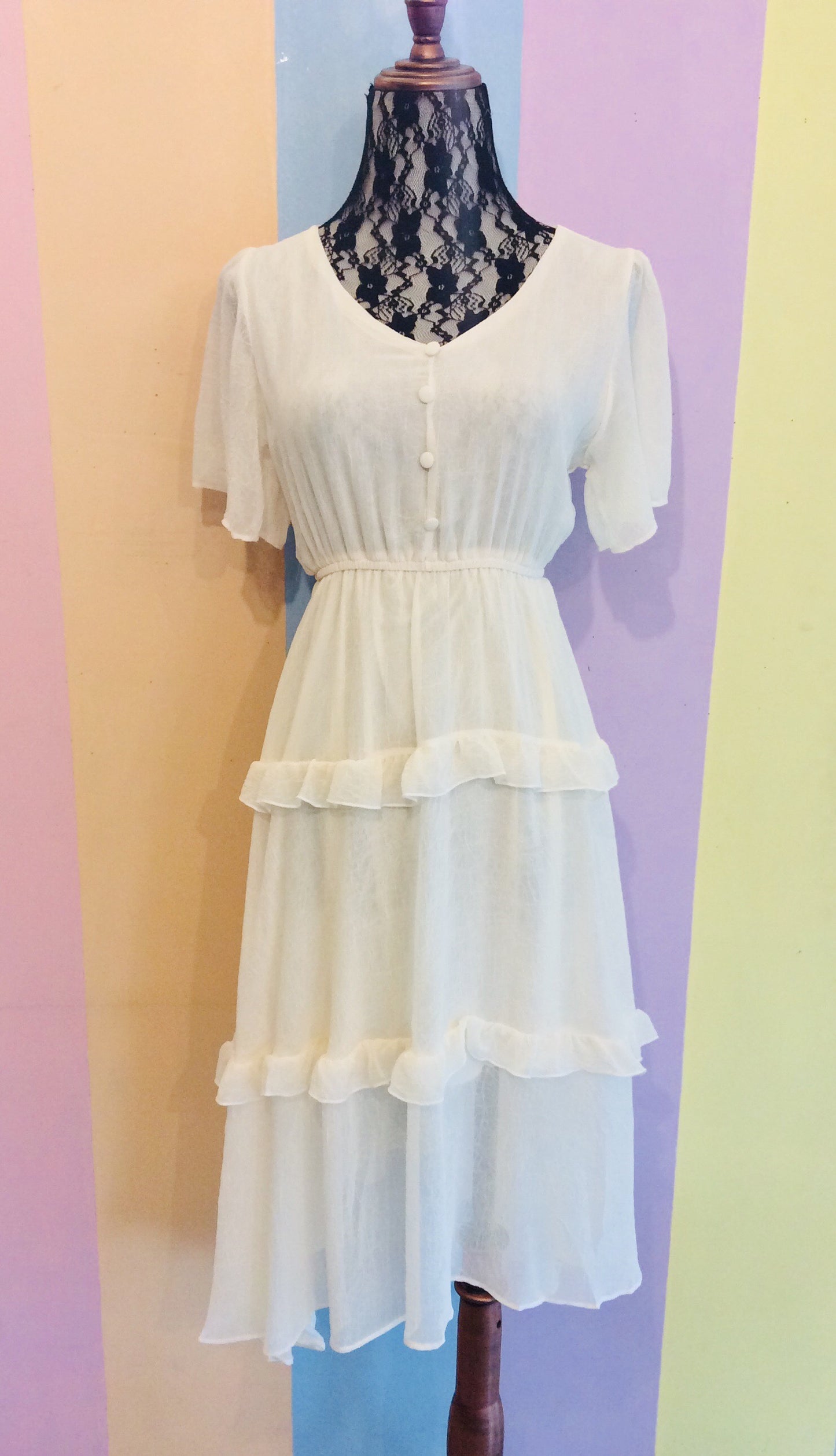 Plain Salsa Crumpled Chiffon Maxi Dress