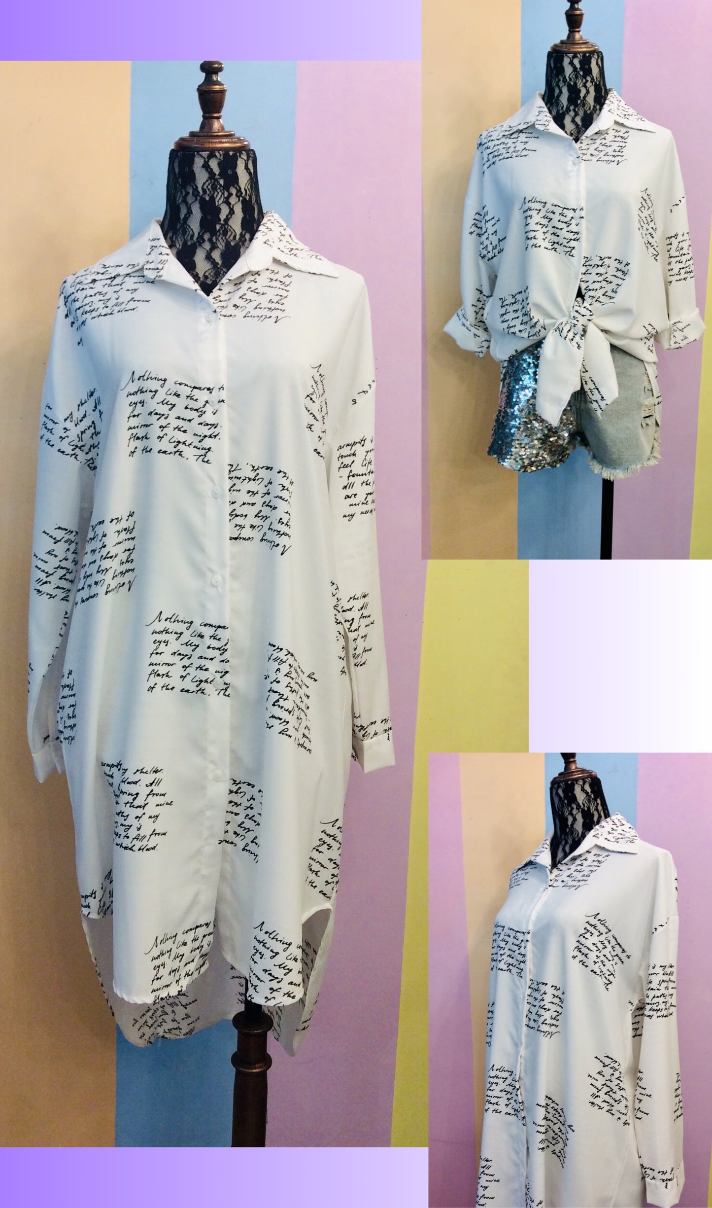 Statement Long Sleeves Button-Down Dress