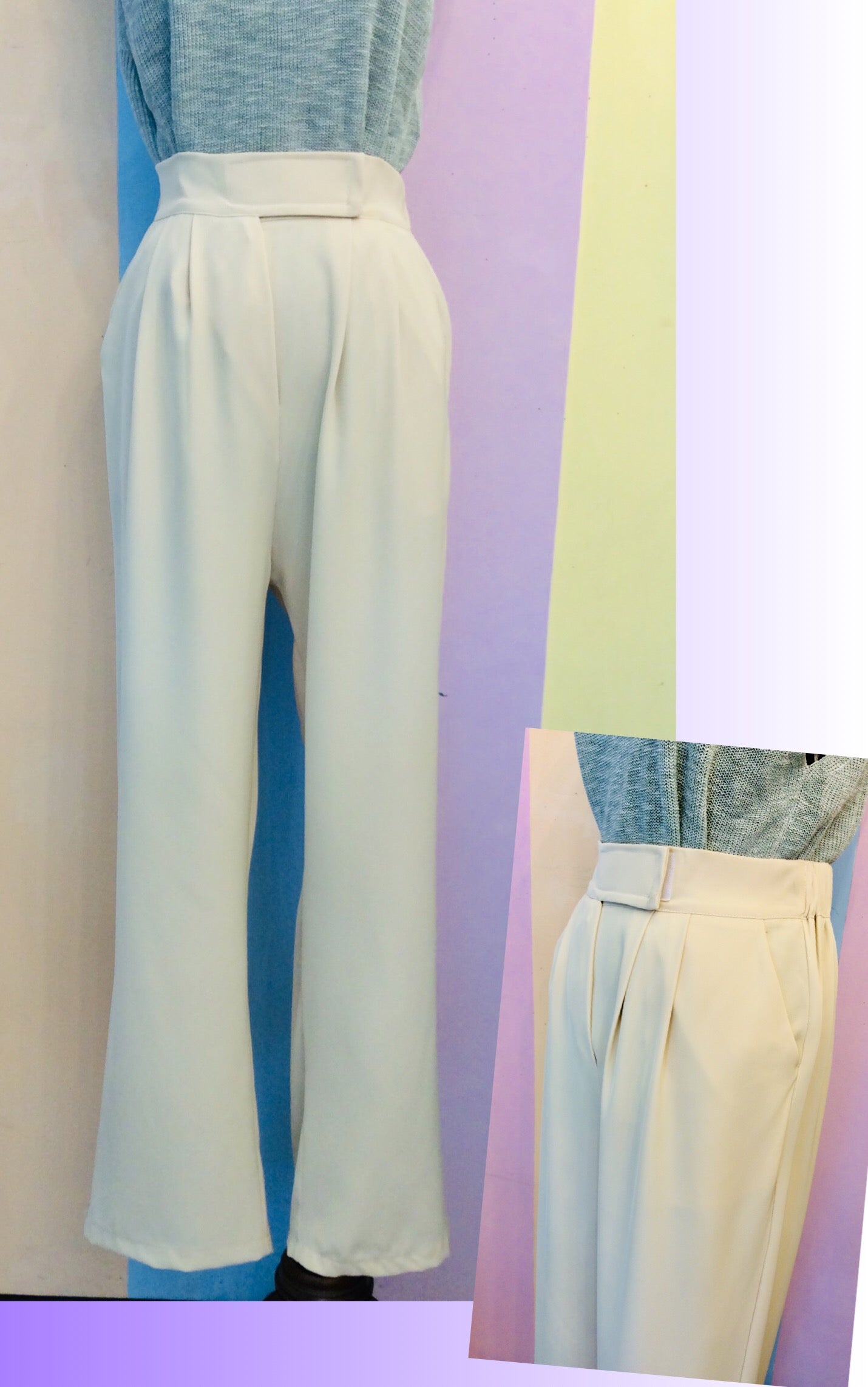 Overlap Velcro Elastic Square Pants