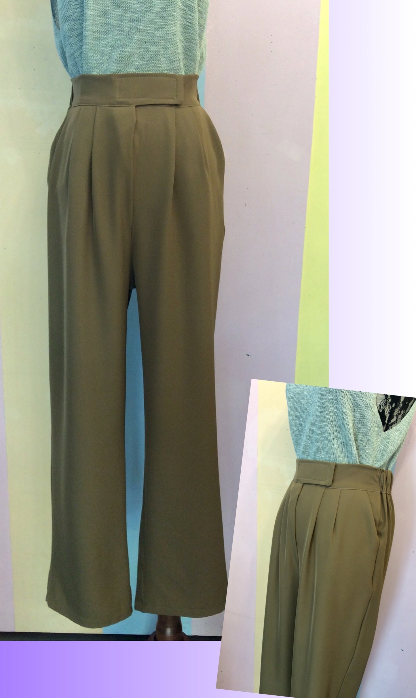 Overlap Velcro Elastic Square Pants