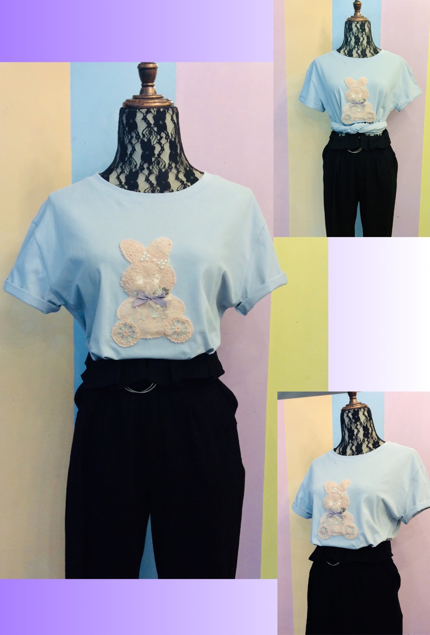 Bunny Pearls & Bow Tee
