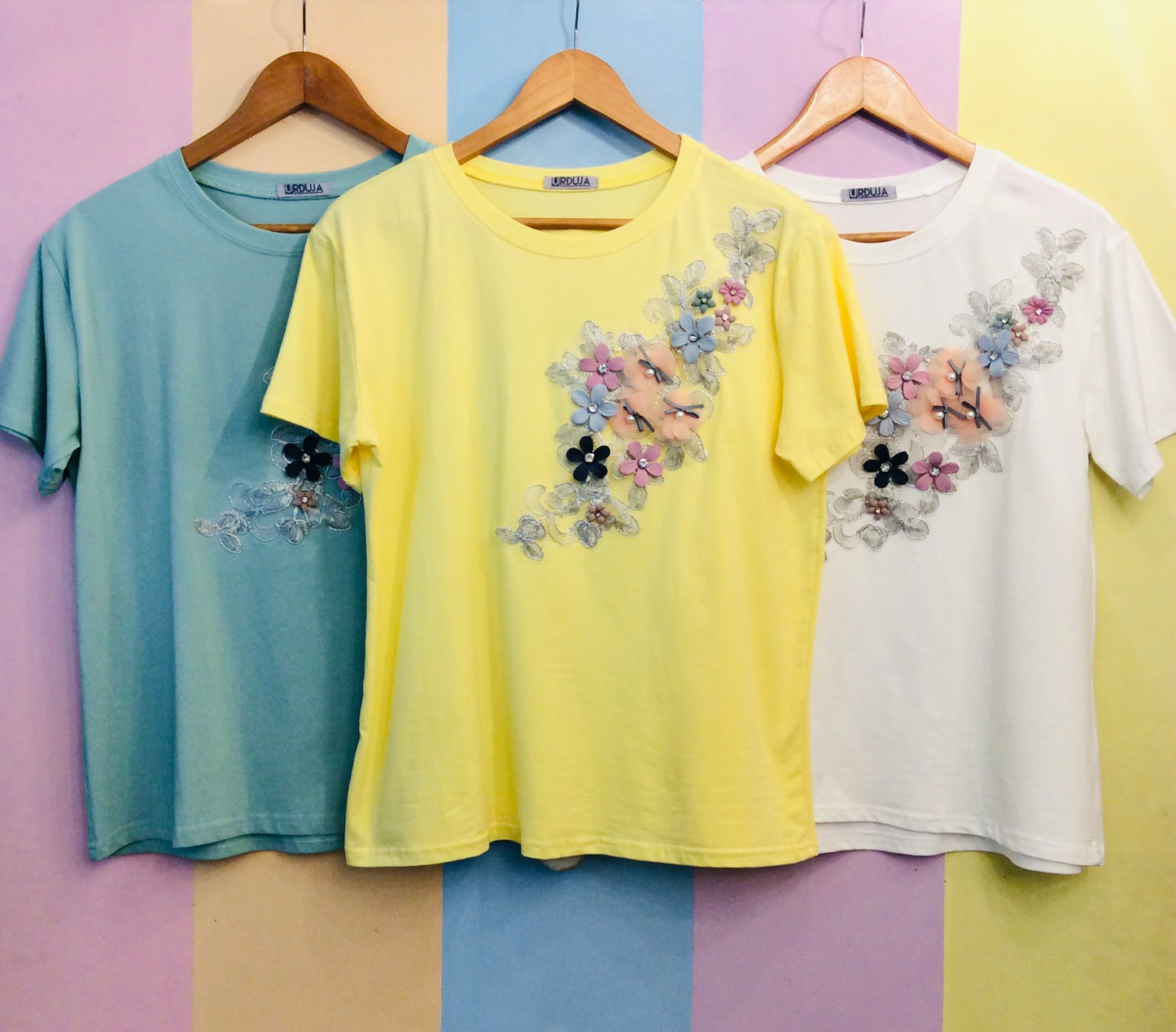 Silver Pastel Floral Tee