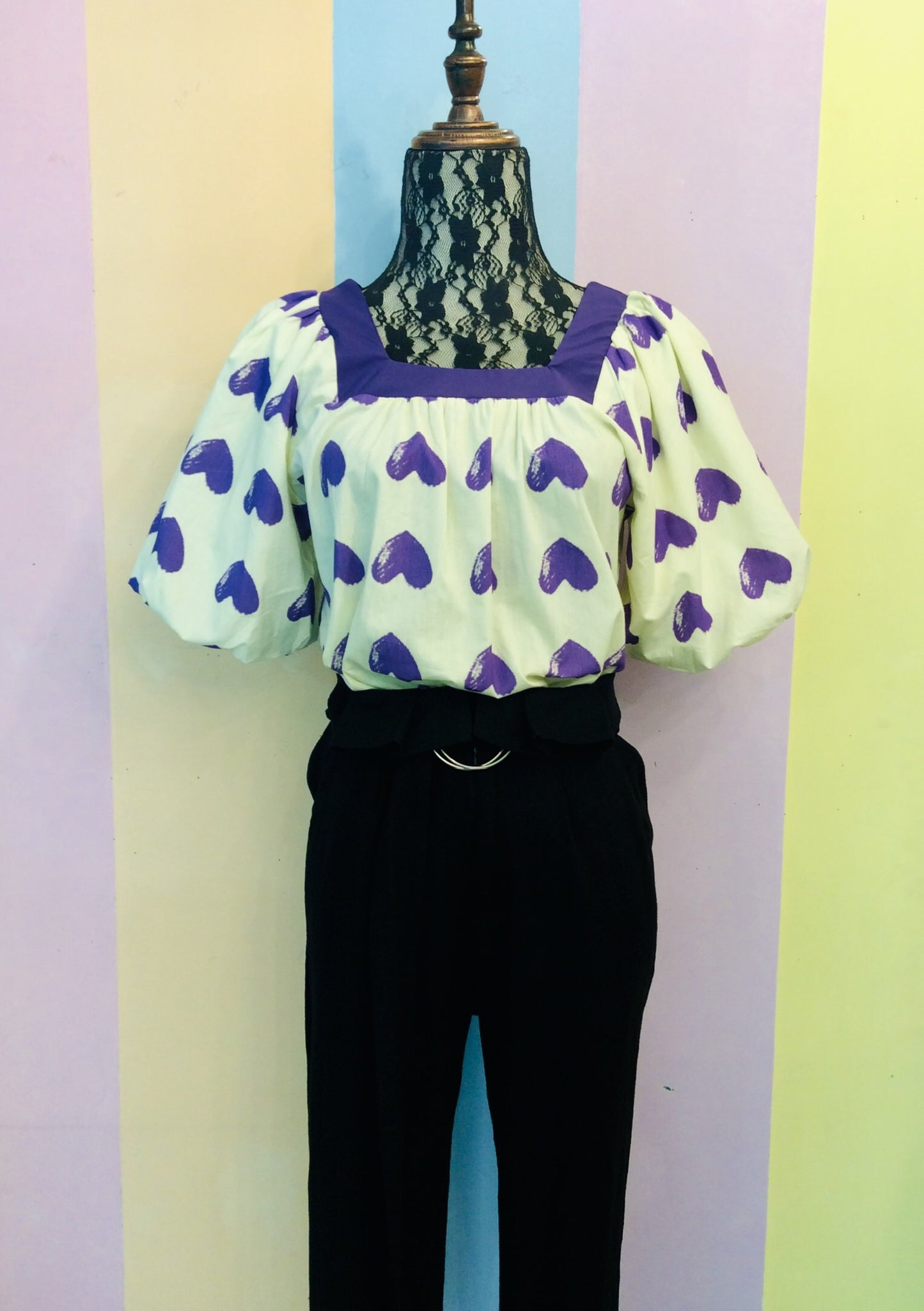Purple Heart Puff Sleeves