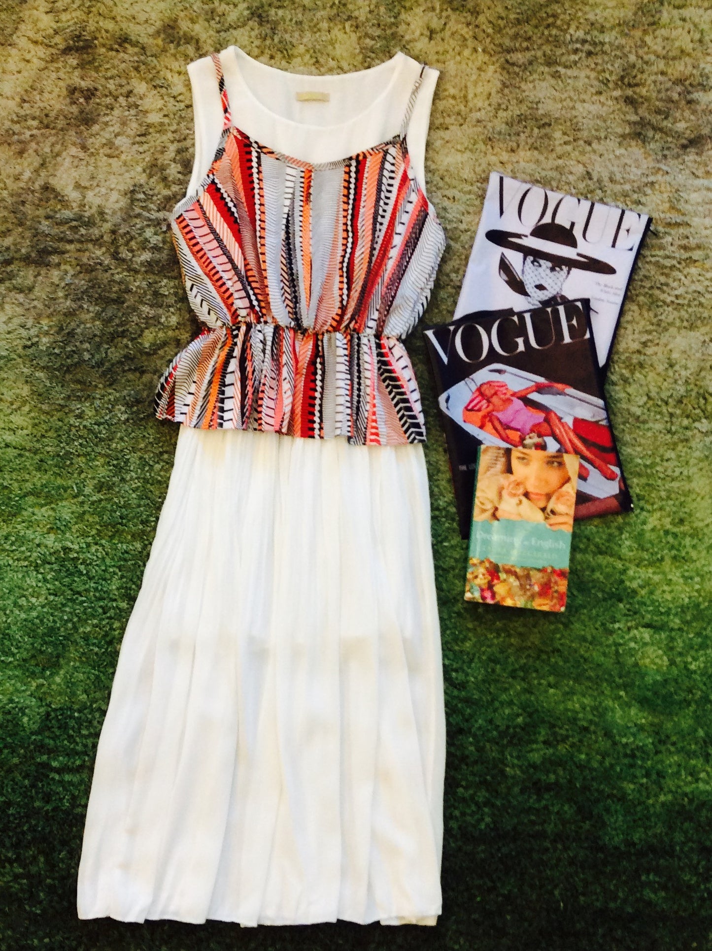 2-piece pleated dress with detachable top
