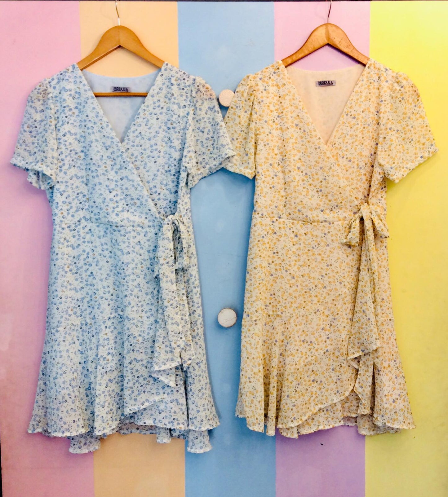 Short sleeve Floral wrap-around Dress(new2)