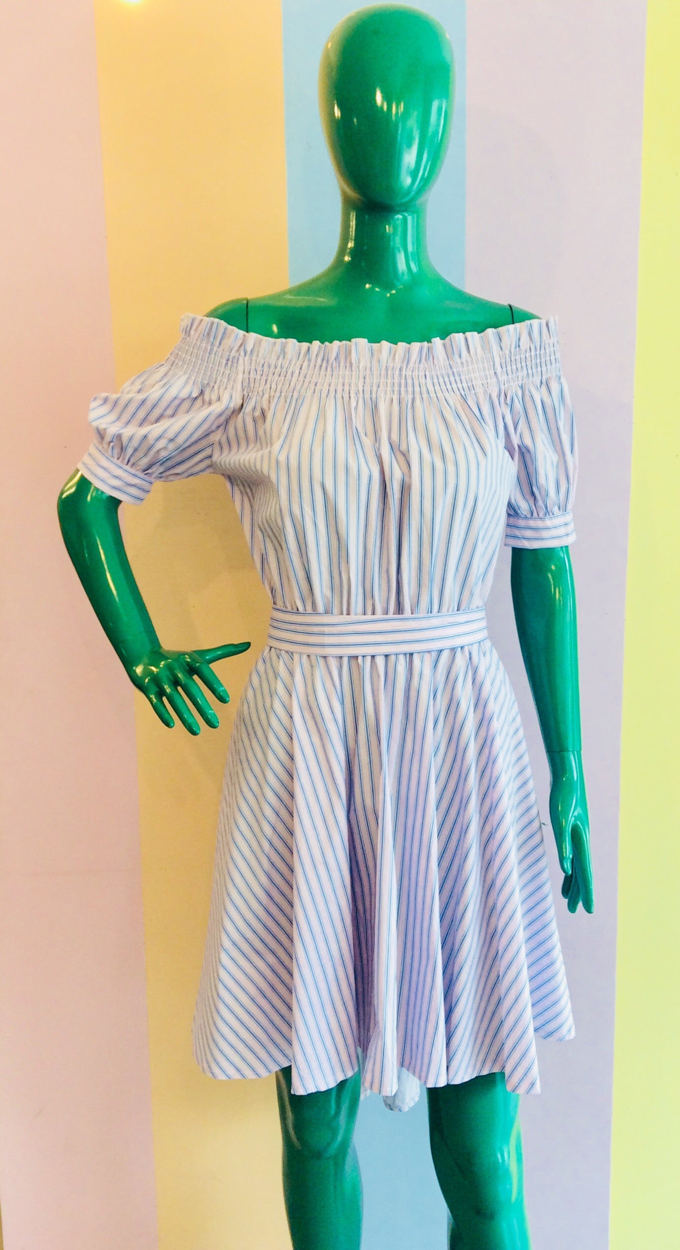 Stripe Sabrina & Asymmetric Dress Skirt w/ Matching Belt '22