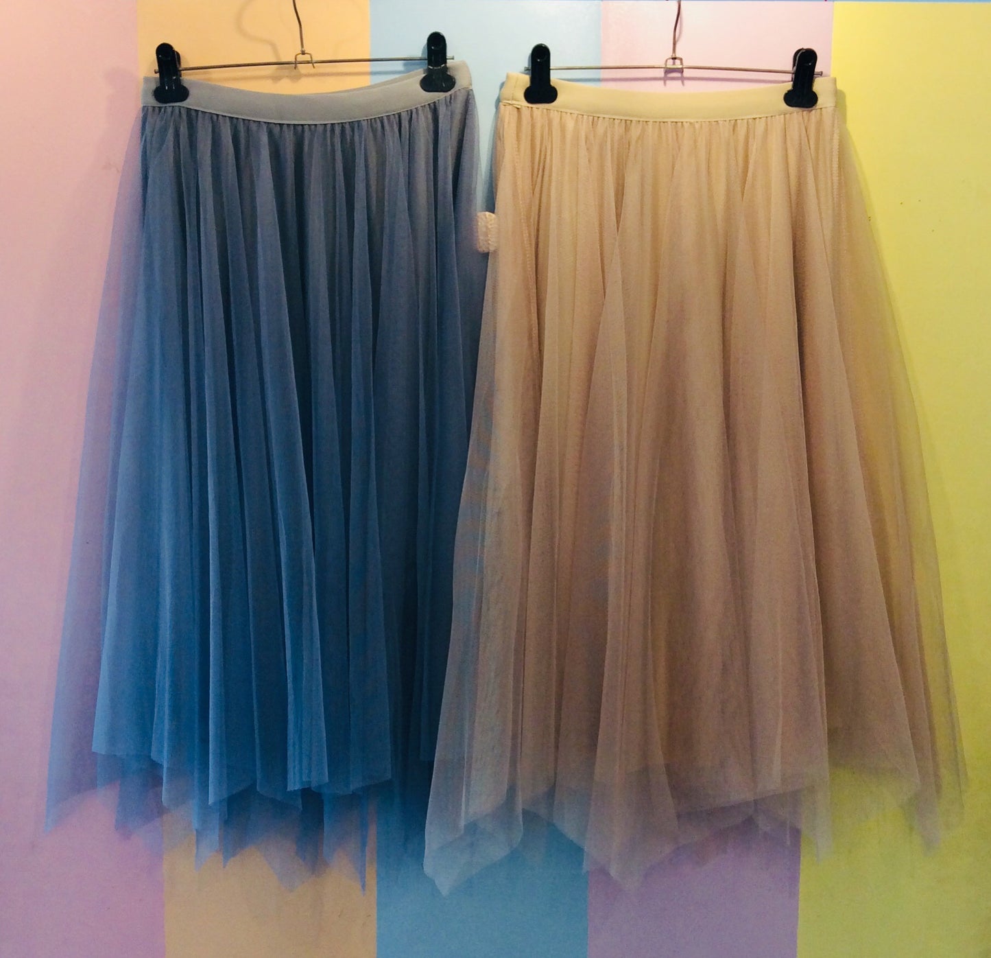 Reversible Pleated Skirt in Velvet & Sheer